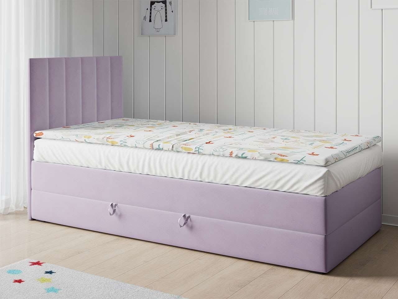 1, LAURA MÖBEL Kinderzimmer für Violett 90x200 MKS und - Jugendzimmer Kinderbett Polsterbetten