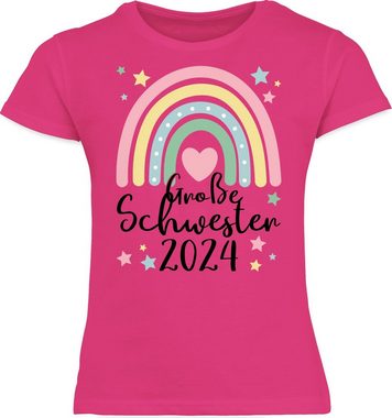 Shirtracer T-Shirt Große Schwester Geschenk 2024 Regenbogen Big Sister Große Schwester
