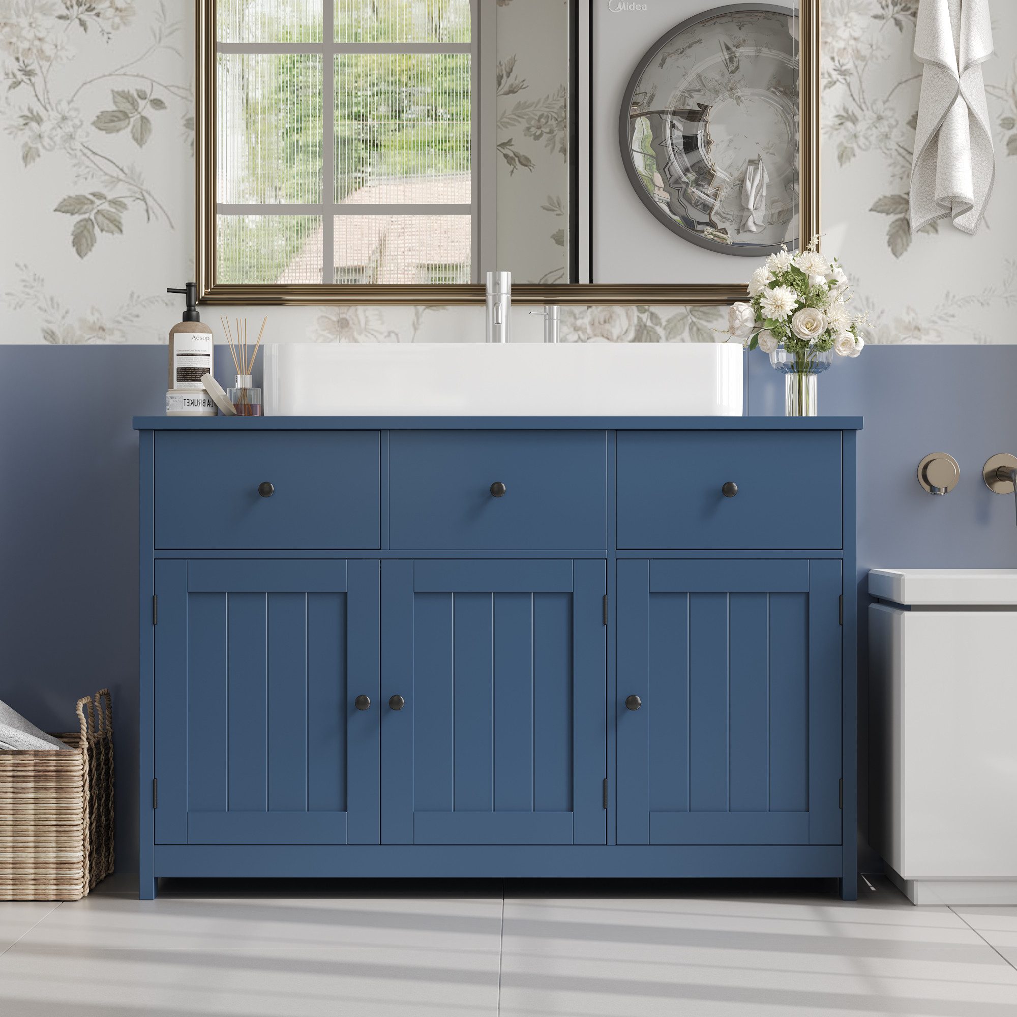 Homfa Waschbeckenunterschrank Unterschrank Badezimmerschrank mit 2 günstig online kaufen