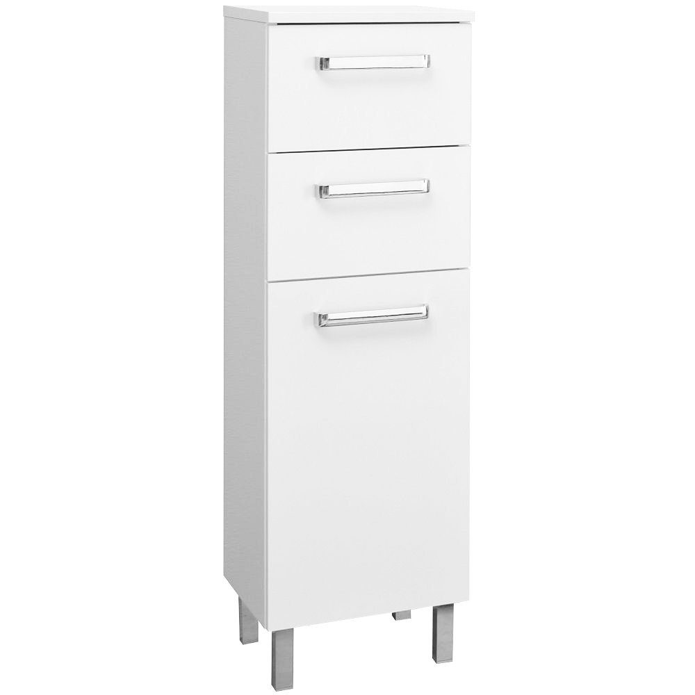 Lomadox Unterschrank WARSCHAU-66 Badezimmer Seitenschrank in weiß glänzend - B/H/T: 30/100,5/33cm