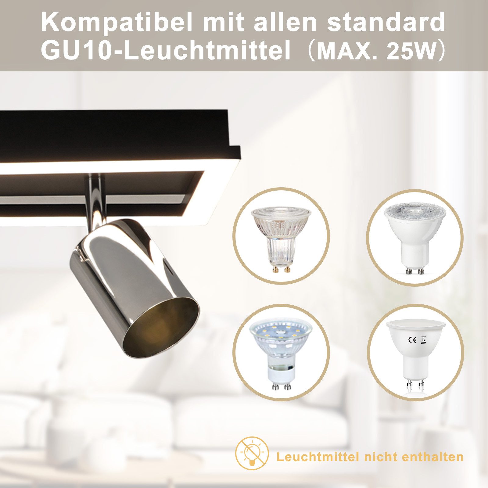 Nettlife LED Deckenstrahler Deckenleuchte 2/3/4 Flammig GU10 Küche Modern W günstig online kaufen