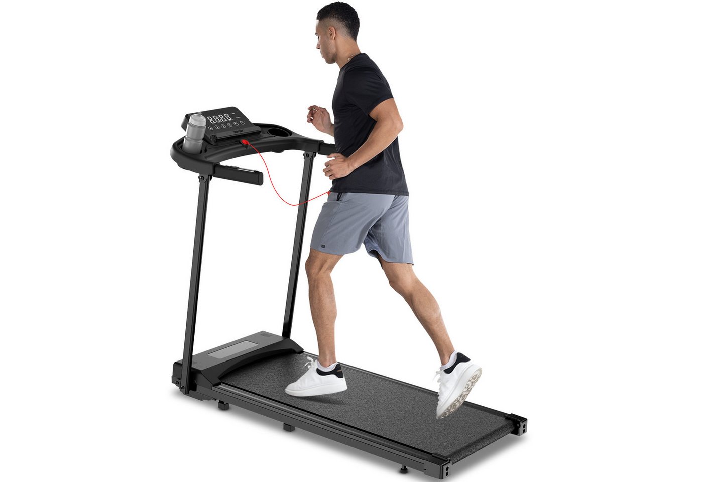 Dskeuzeew Laufband - Klappbares Laufbänder – 4-in-1-Elektrolaufband (Fläche 39 x103 cm - ultrakompakt - Bis 150 kg), Mit App und Bluetooth - 1–12 km/h einstellbar - Motor 3,0 PS