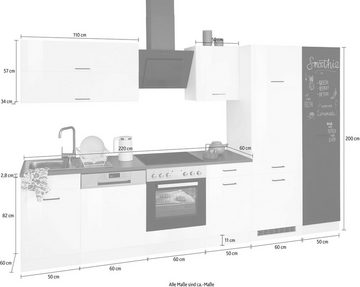 HELD MÖBEL Küchenzeile Trier, mit E-Geräten, Breite 330 cm
