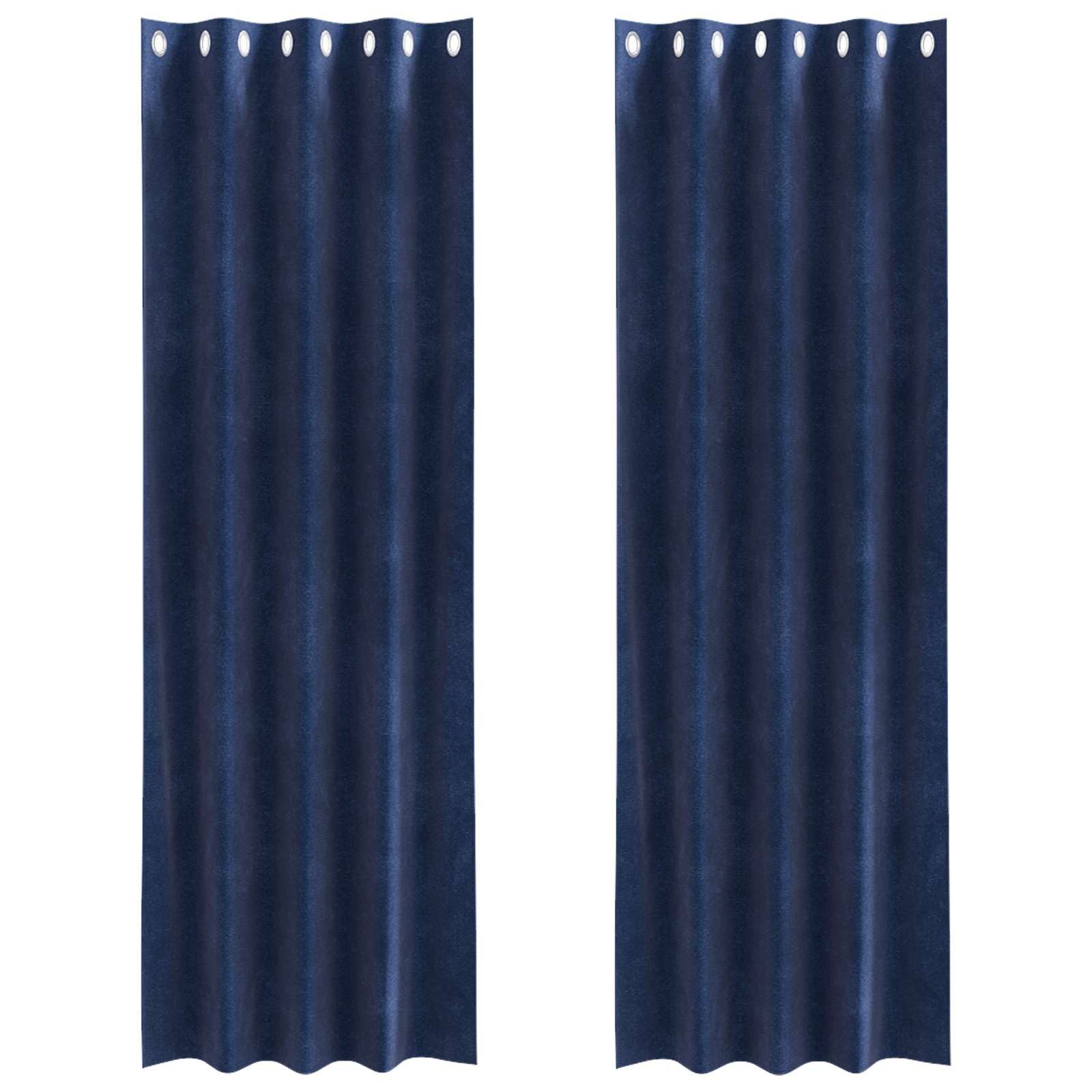 vidaXL Vorhang Vorhänge 2 stk. Dunkelblau 140 x 225 cm Samt (2 St), Samt