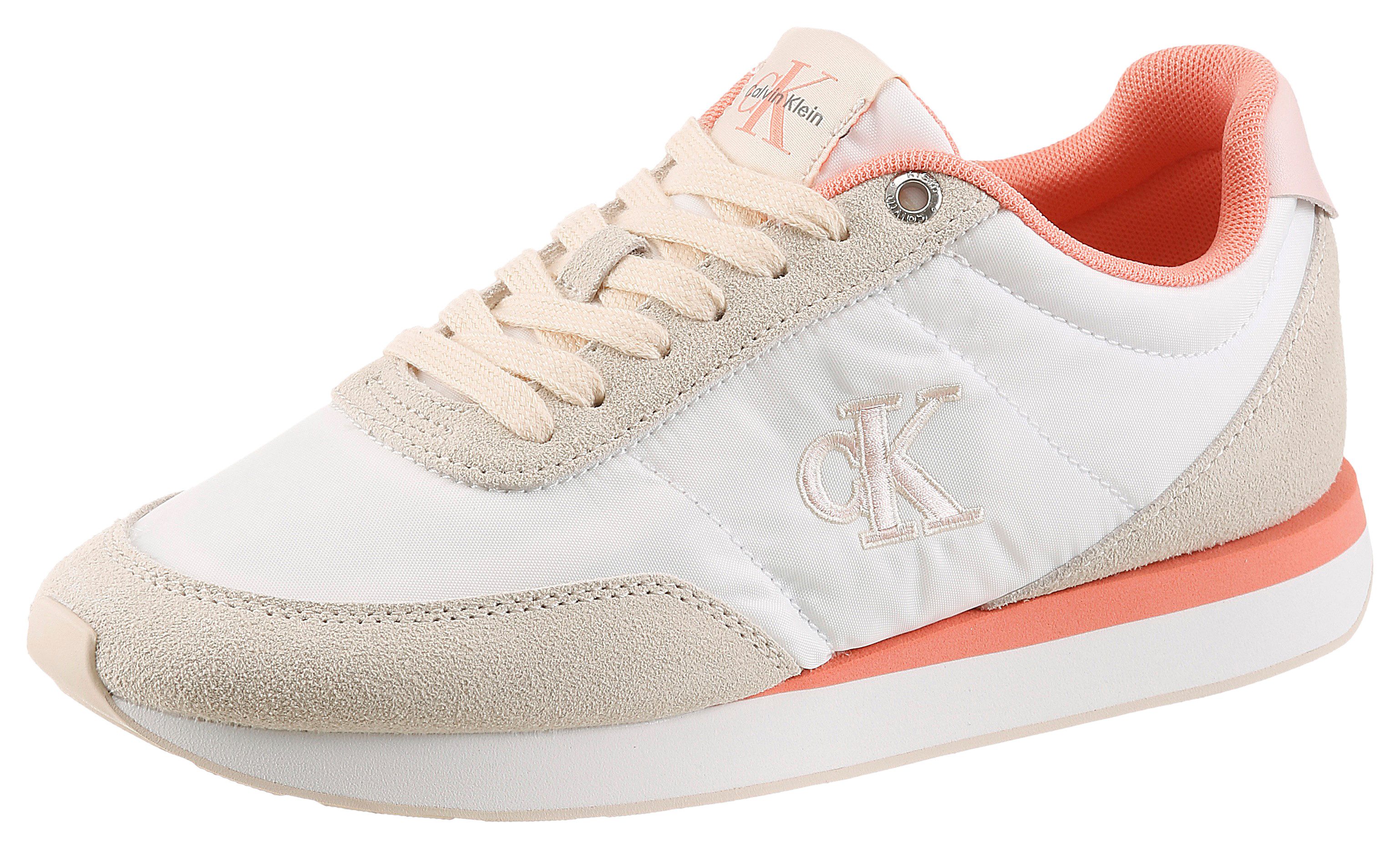 Calvin Klein Jeans RETRO RUNNER ESS MIX MAT Sneaker Schnürschuh, Runner-Sneaker, Freizeitschuh mit seitlichem CK-Logo