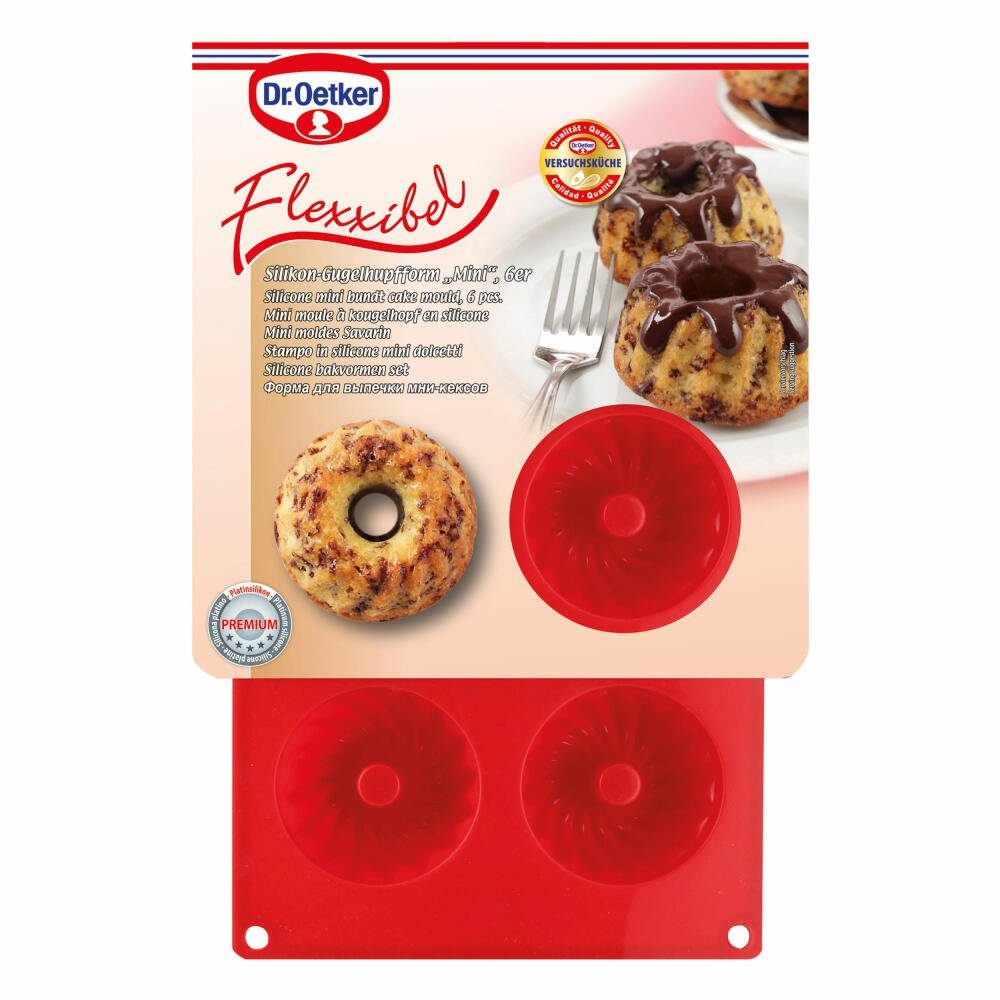 Dr. Oetker Küchenhelfer Gugelhupfform Flexxible Mini 6er