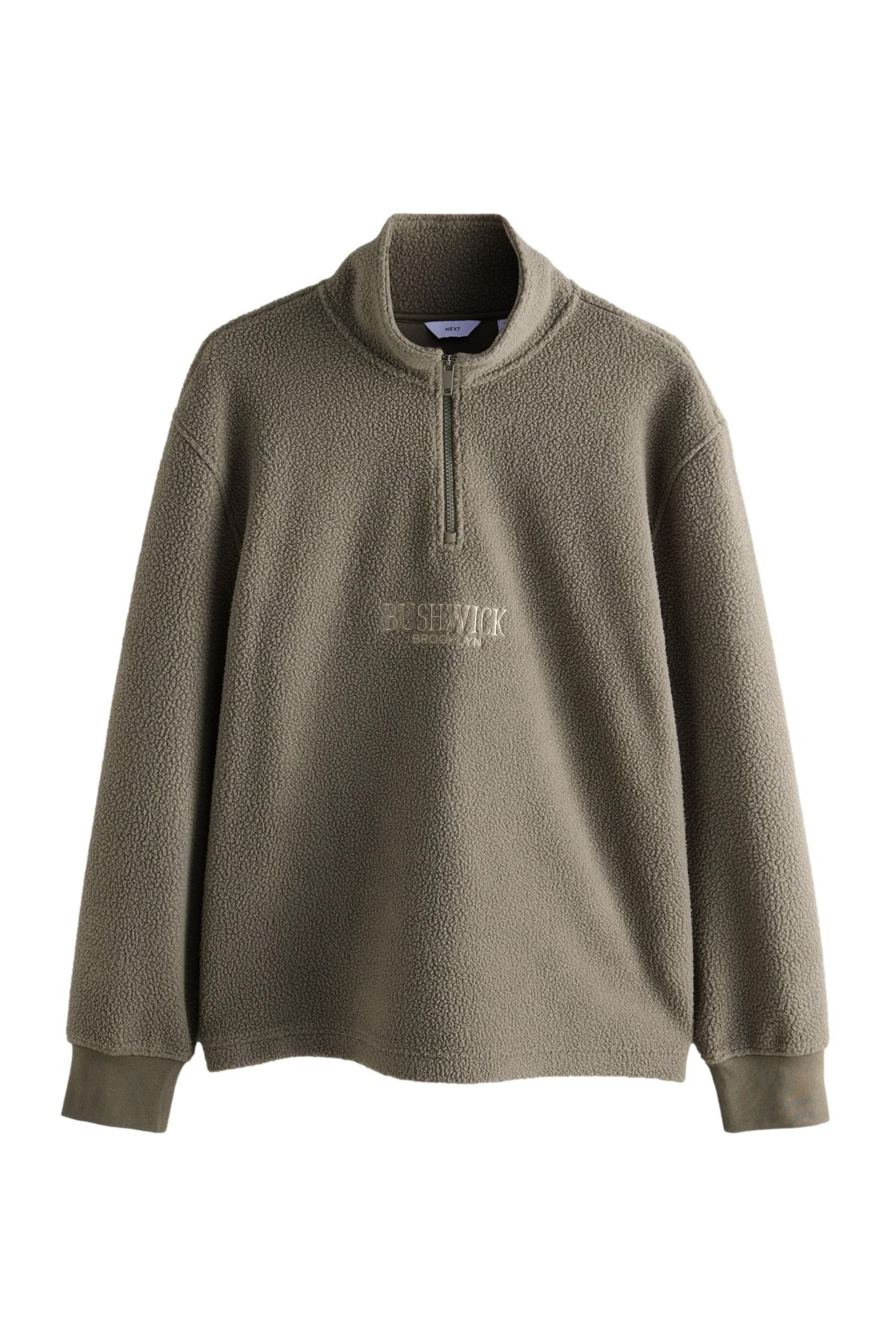 Fleecepullover Fleece mit viertellangem RV und Rückengrafik