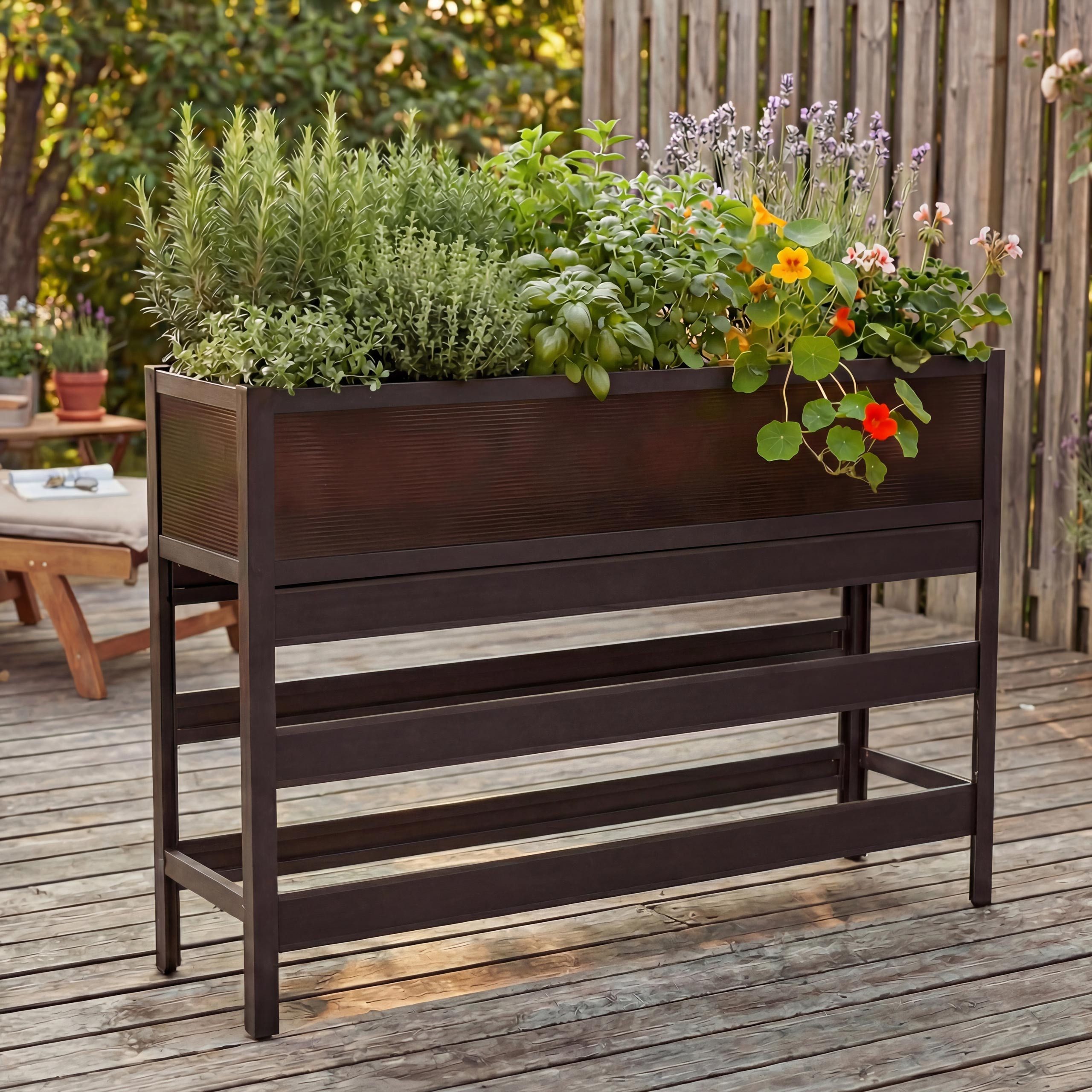 PROREGAL® Hochbeet 82x120x30cm Gemüse-/Pflanzbeet Blumenkasten Pflanzkübel