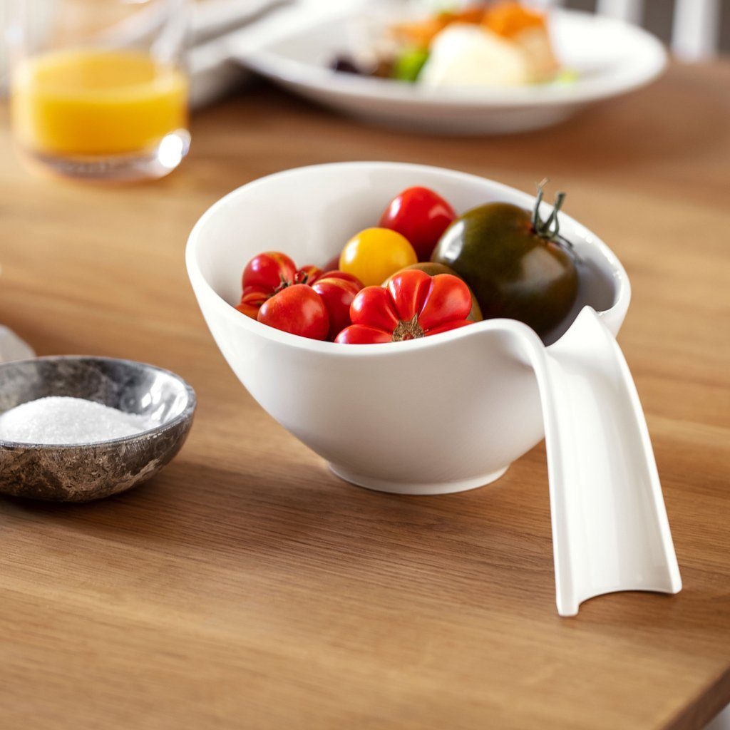 Villeroy & Boch Müslischale Flow Salatschale mit Griff, Porzellan, (1-tlg), Premium Porcelain, mikrow.- & spülm.sicher, Made in Germany