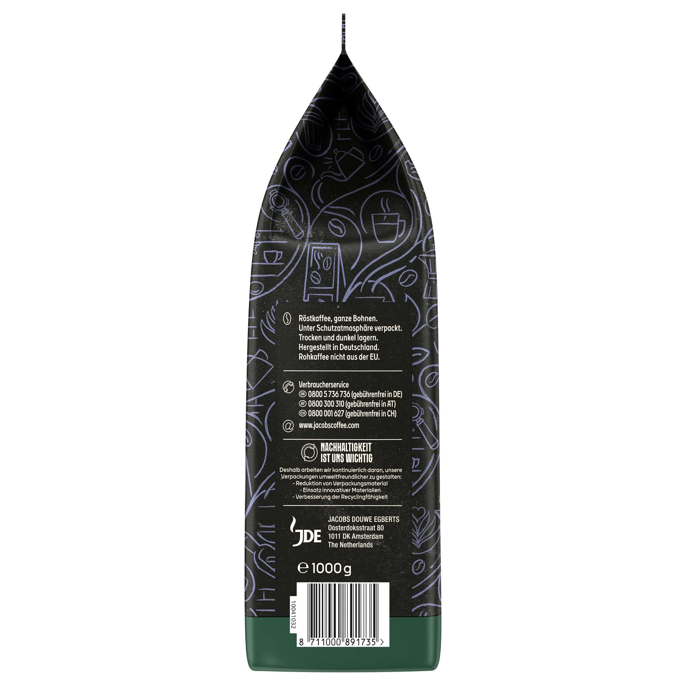 JACOBS Kaffee Kaffeebohnen Barista Editions Espresso Ganze Bohne 4 x 1 kg, 4000 g, (Packung, 4er Pack)