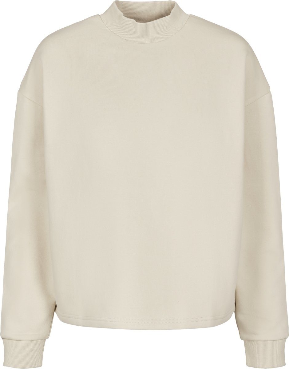 URBAN CLASSICS Sweater Frauen Neck High Ladies (1-tlg) sand Oversized Crew