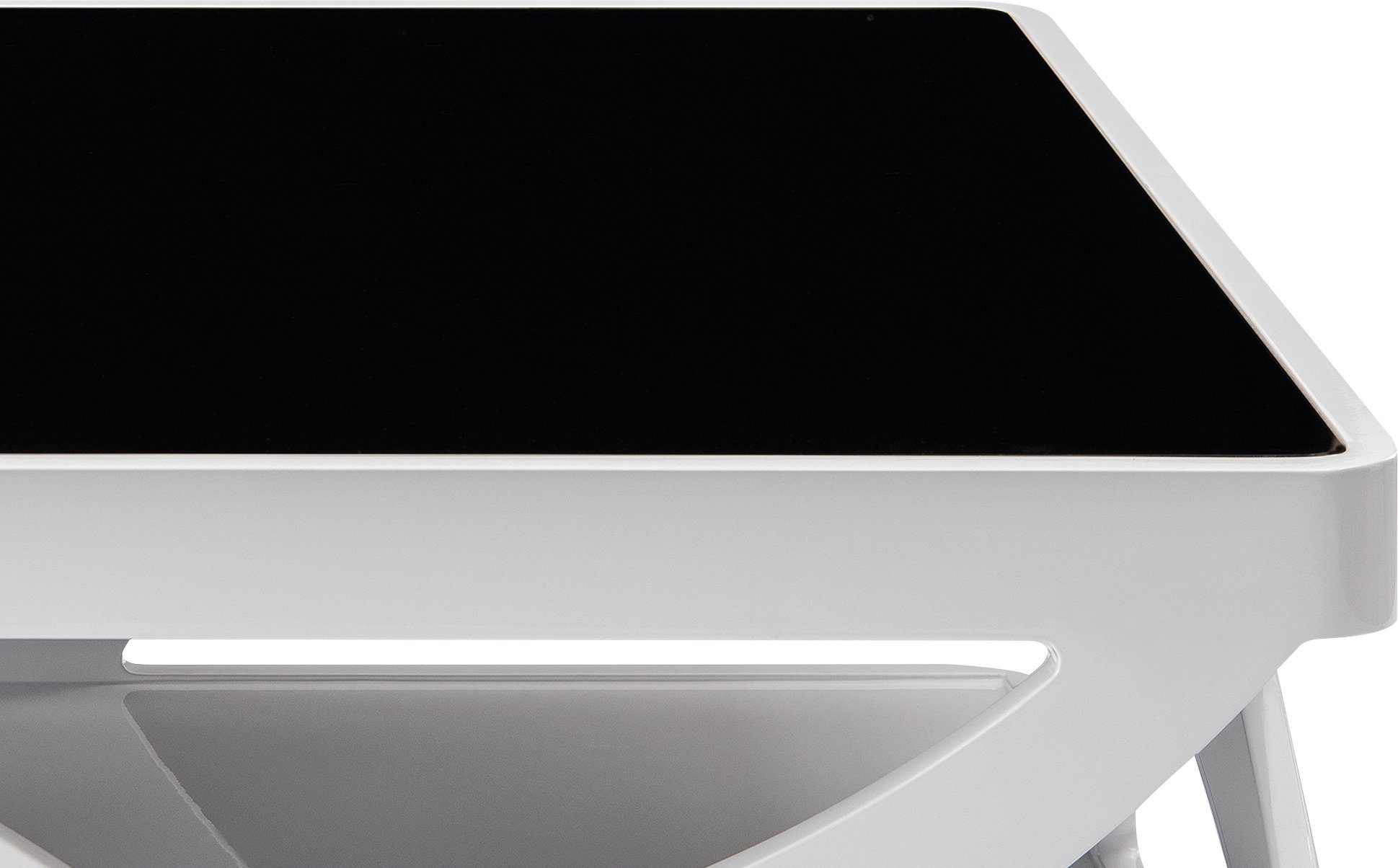 SalesFever Couchtisch Lacona Coffeetable mit stilvollem Aussehen, 10 mm Schwarzglasplatte, rechteckig oder quadratisch