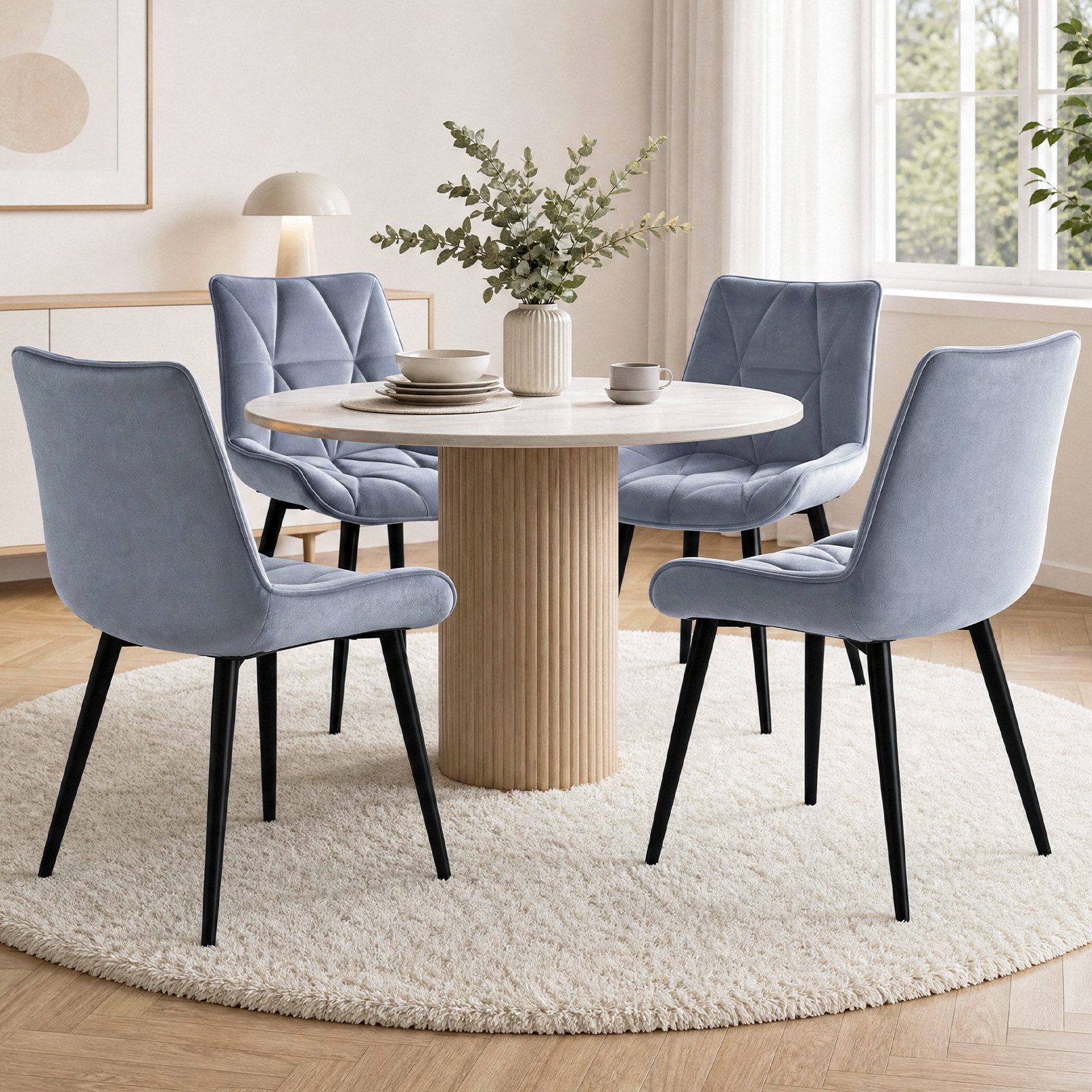 TLGREEN Esszimmerstuhl 2/4/6er set,Küchenstuhl gepolstert mit Rückenlehne, (Polsterstühle aus Samt,mit Metallbeinen,bis 170 kg belastbar, 4 St), für Wohnzimmer Küche Esszimmer