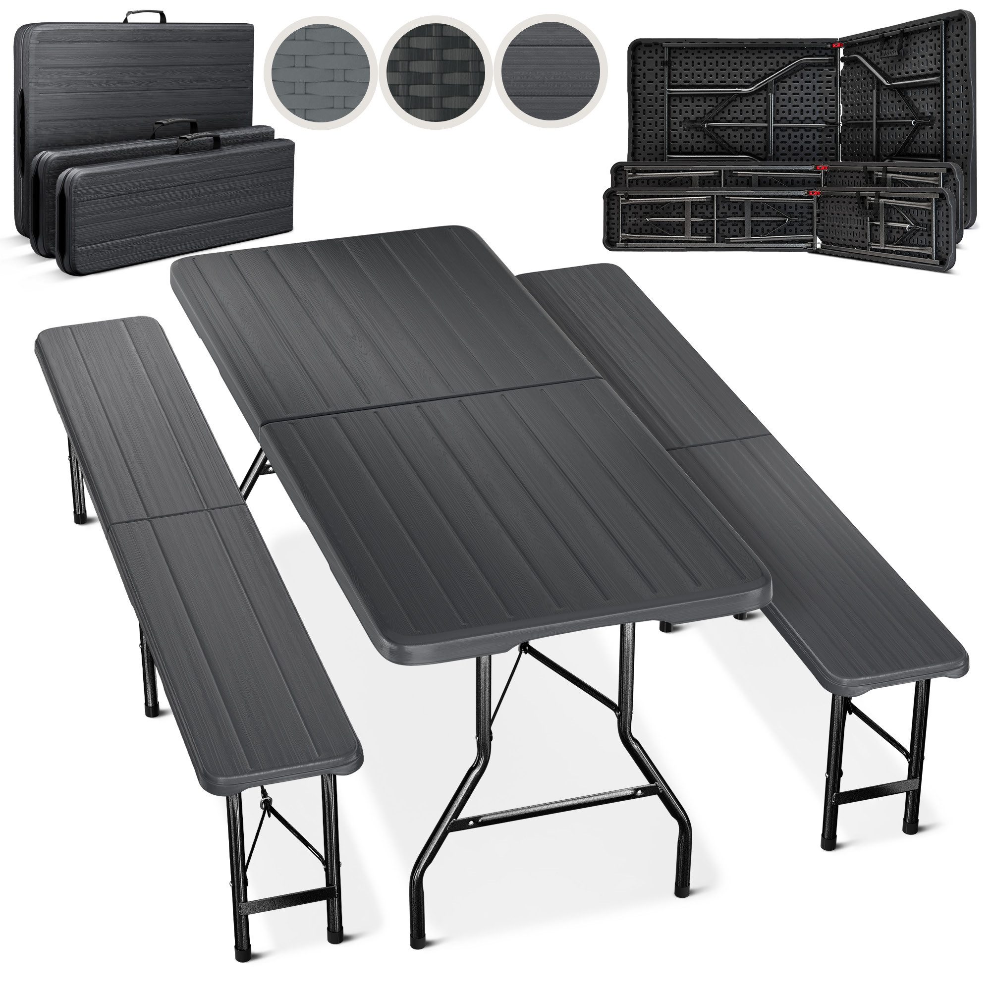 Blumtal Bierzeltgarnitur Bierzeltgarnitur 3er Set - 2X Bierbank + 1x Bierti günstig online kaufen