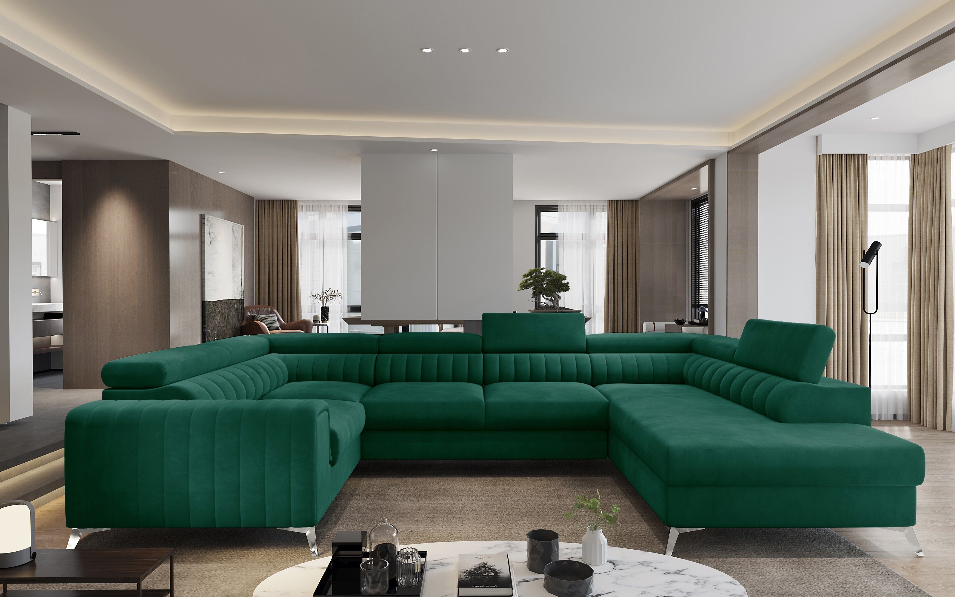 yourhouse24 Wohnlandschaft Louis mit Bettkasten und Schlaffunktion günstig online kaufen