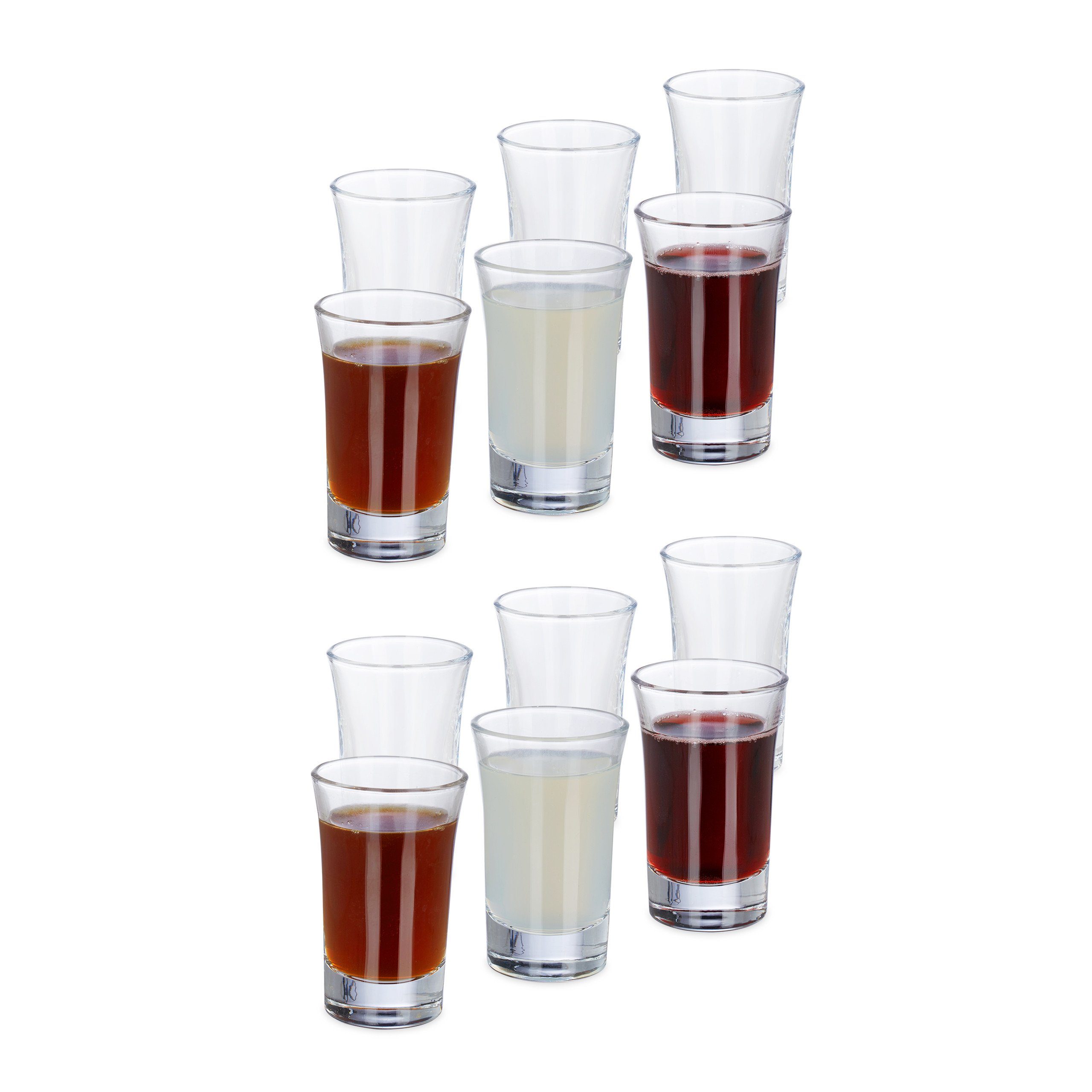 relaxdays Schnapsglas Schnapsgläser 4cl im 12er Set, Glas