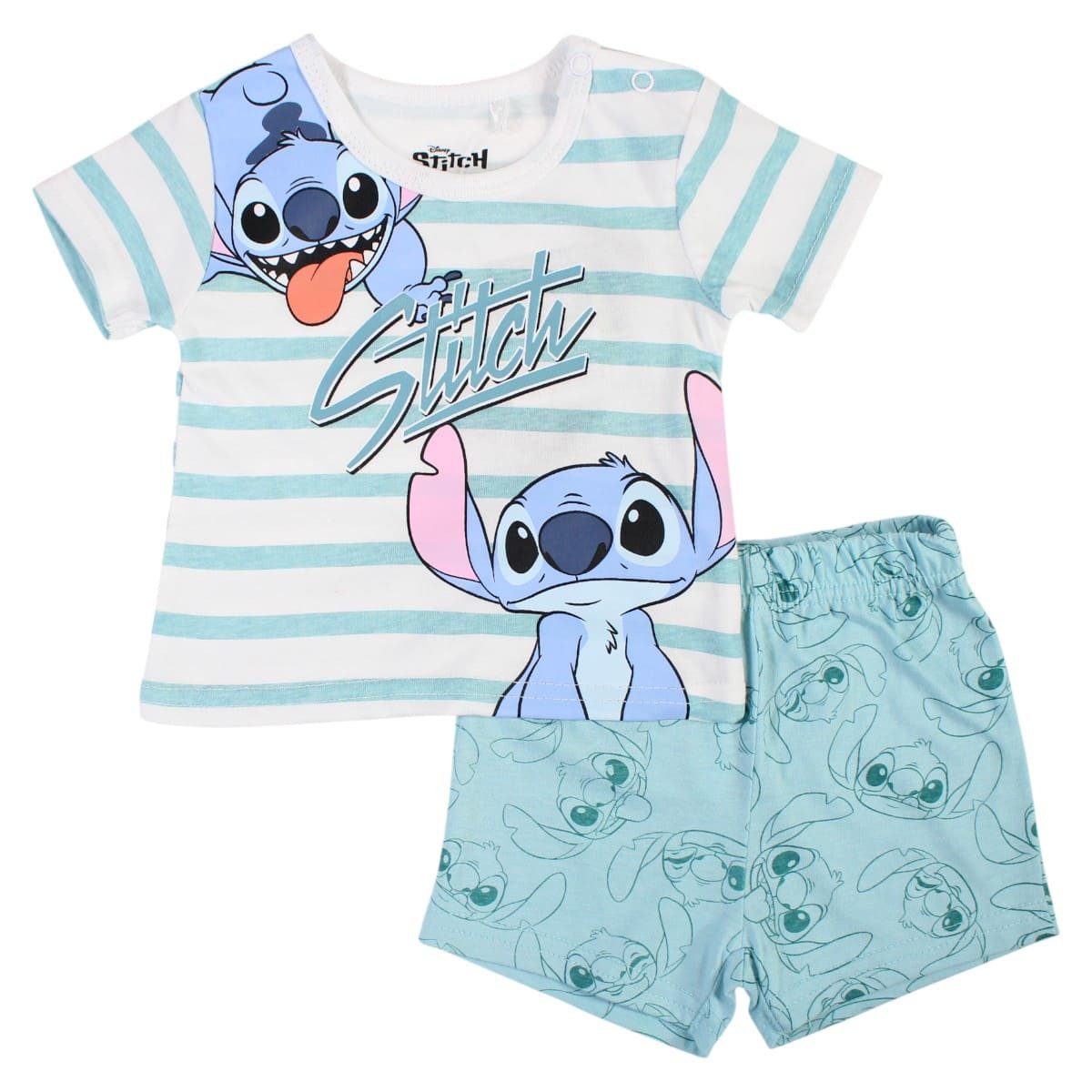 Disney Strampler Disney Lilo & Stitch Baby-Sommer‑Set Weiches Baumwoll T‑Shirt & Shorts 100% Baumwolle, Gr. 62 bis 86