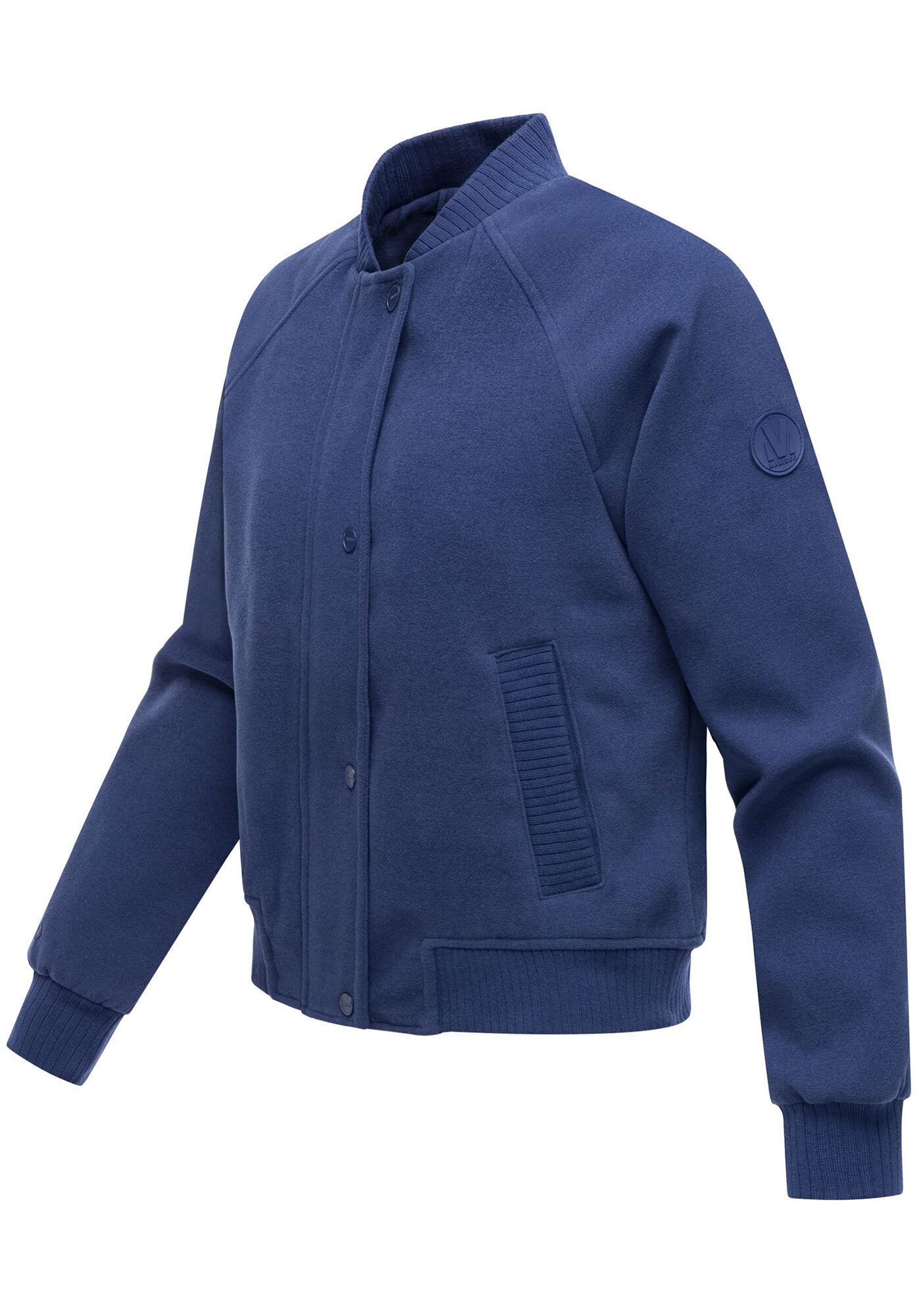 Marikoo Collegejacke Zunaa Modische Jacke im Collegejacken-Stil mit Rippbündchen und Raglanärmeln