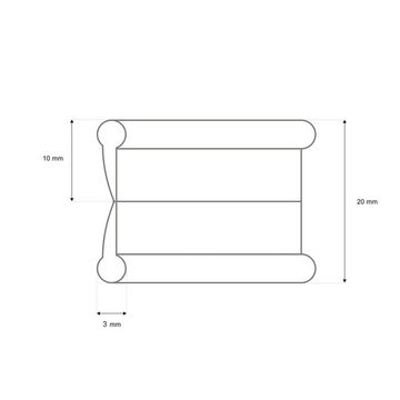 maDDma Stoff 10m Keder Ø 3mm x Fahne 7mm Keder Farbwahl, braun