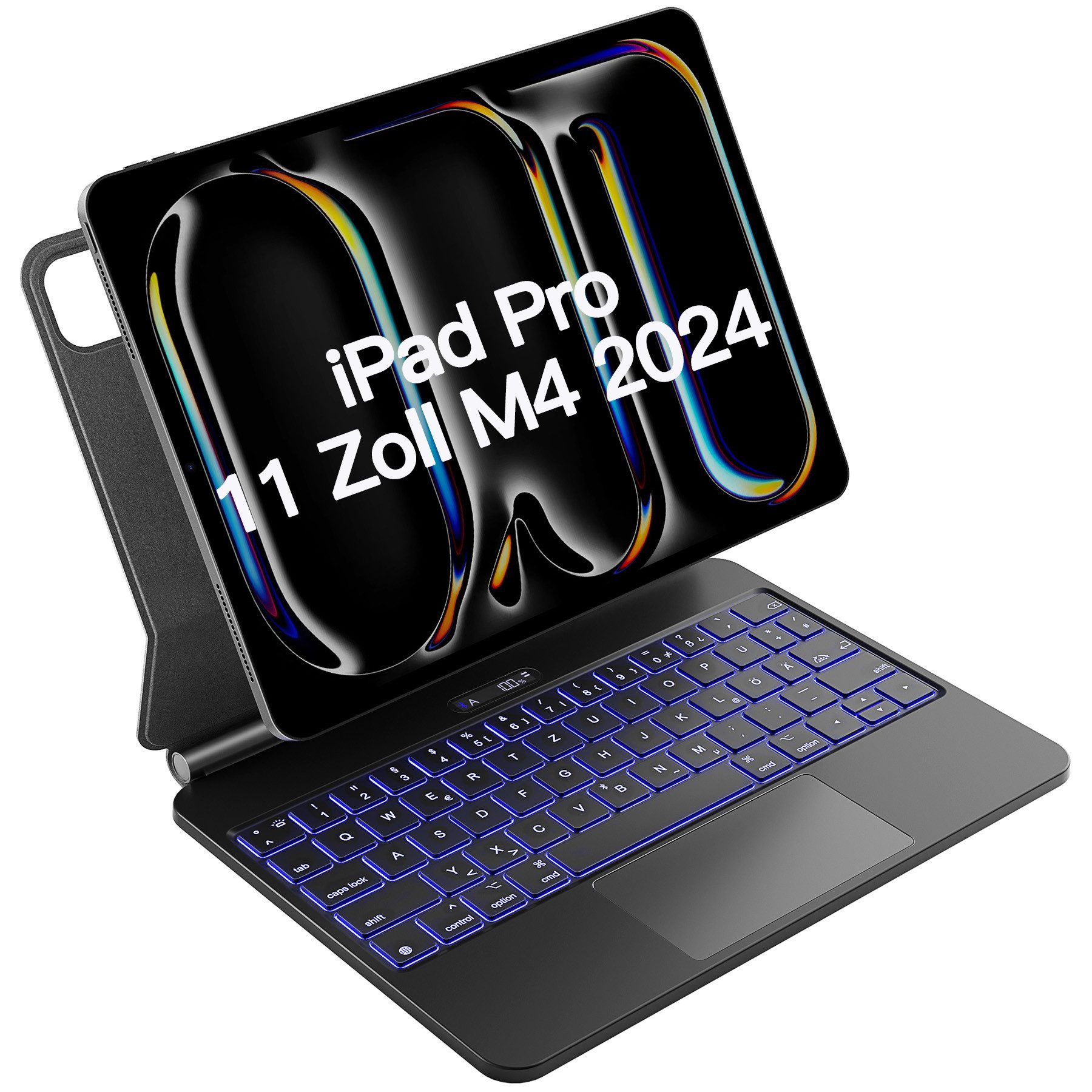 Inateck für iPad Pro 11 2024 M4 Magic Keyboard Hülle mit Tastatur iPad-Tastatur (30 Min Schnelles Laden, LED Smart Power-Anzeige)