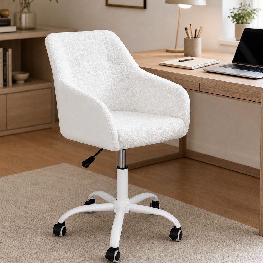 JEOBEST Bürostuhl Schreibtischstuhl, Homeoffice Stuhl, Höhenverstellbar, 360° Drehstuhl, Samtbezug + PU, mit Rollen, bis 130 kg