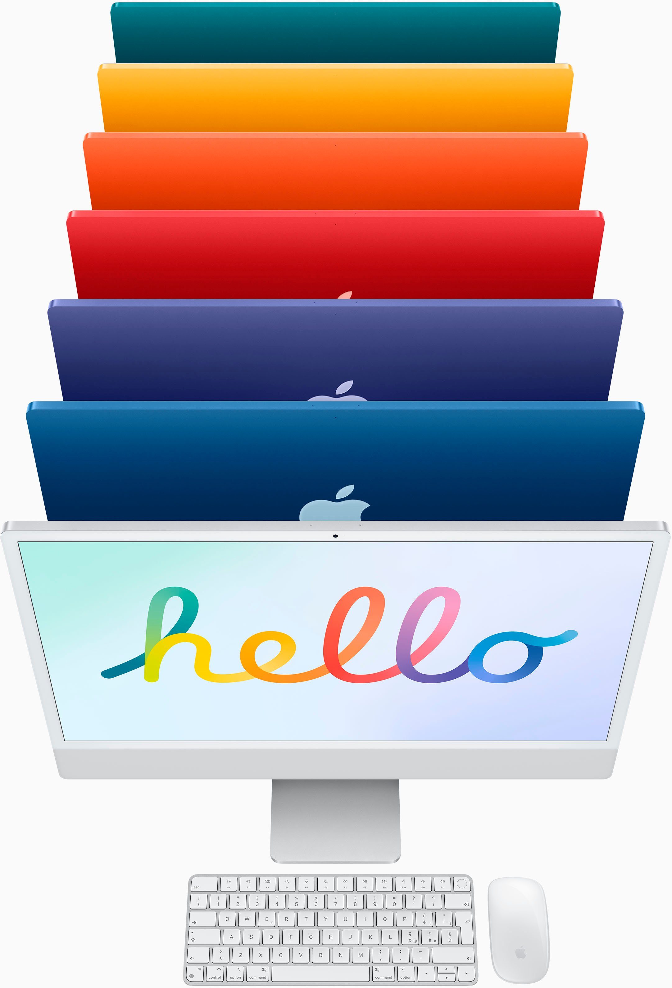 Apple iMac 24" mit 256 8-Core GB 4,5K SSD) Apple (24 rosé Zoll, 8 M1, RAM, GB Retina iMac Display GPU