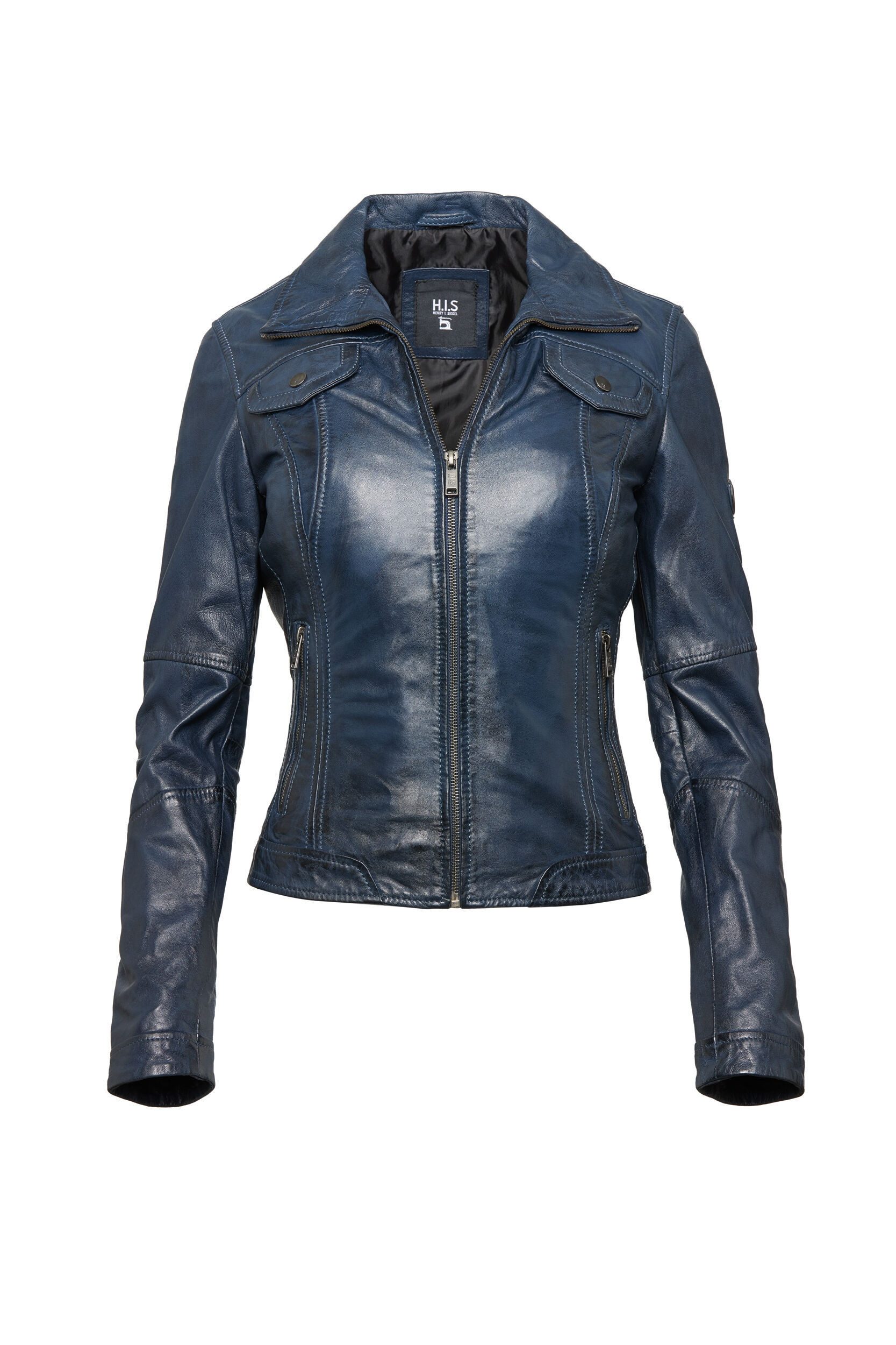 H.I.S Lederjacke (1-St) in leicht taillierter Passform günstig online kaufen