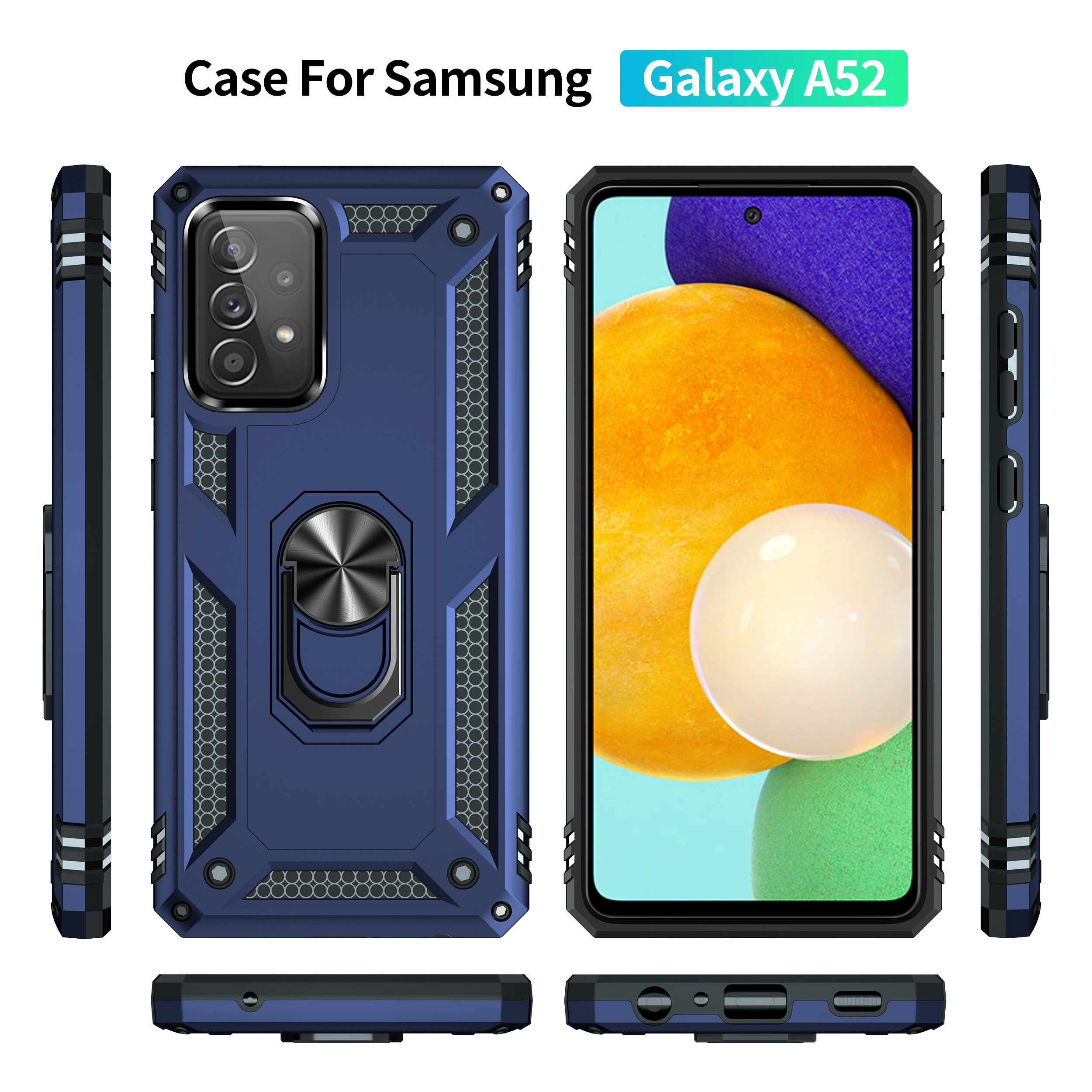 Mycotech Handyhülle Outdoor Armor Case Samsung Hülle Für Samsung Galaxy A52-Blau