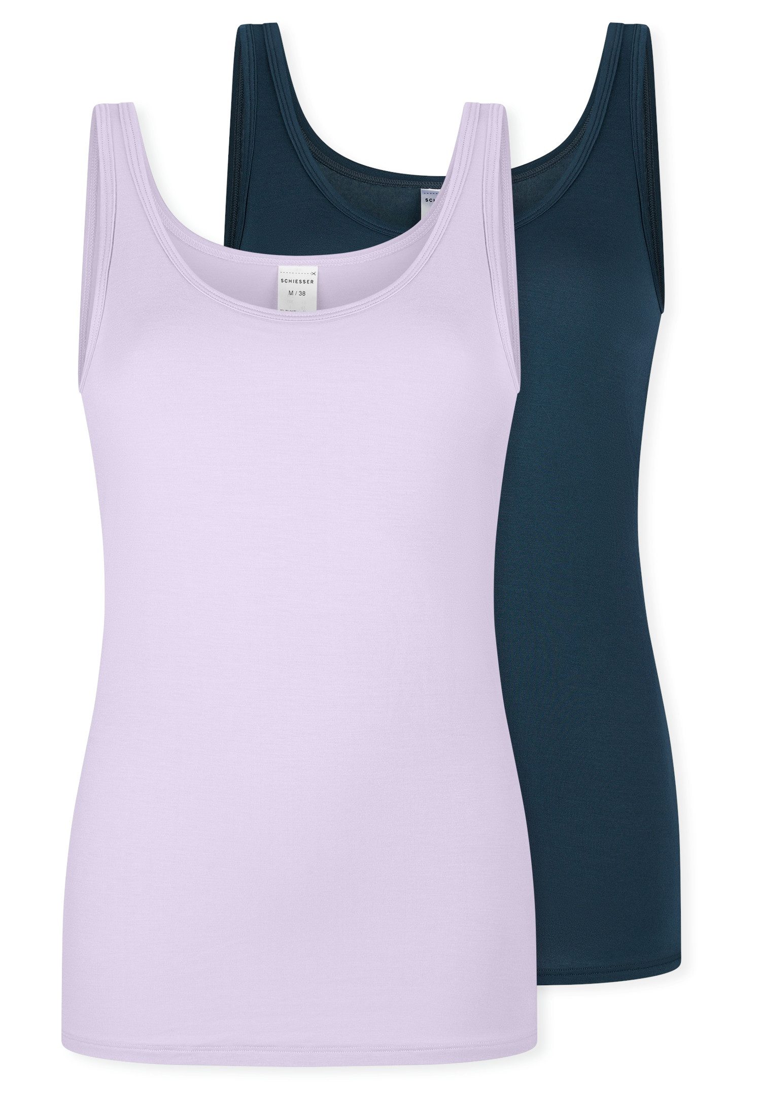 Schiesser Unterhemd Modal Essentials (2er Pack) Single Jersey, temperaturausgleichend, Rundhalsausschnitt