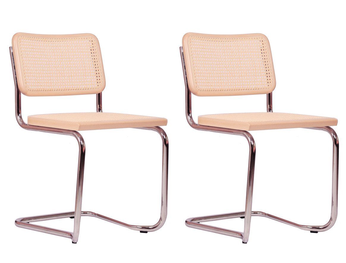 pemora Freischwinger Schwingstuhl Stapelstuhl 2-er Set JENA Wiener Geflecht günstig online kaufen