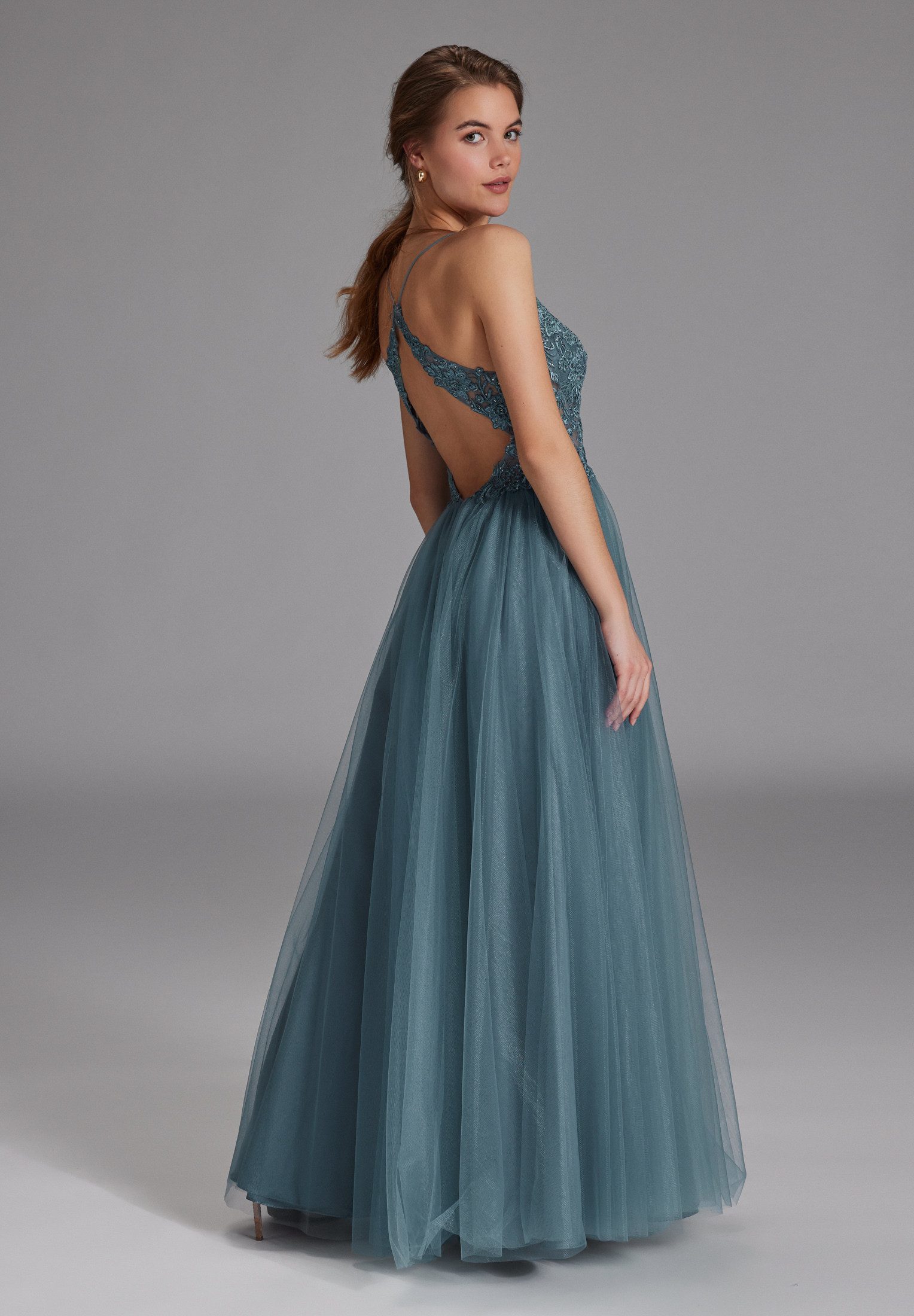 Hey Kyla Abendkleid Tüll-Abendkleid mit Spitzenstickerei A-Linie günstig online kaufen