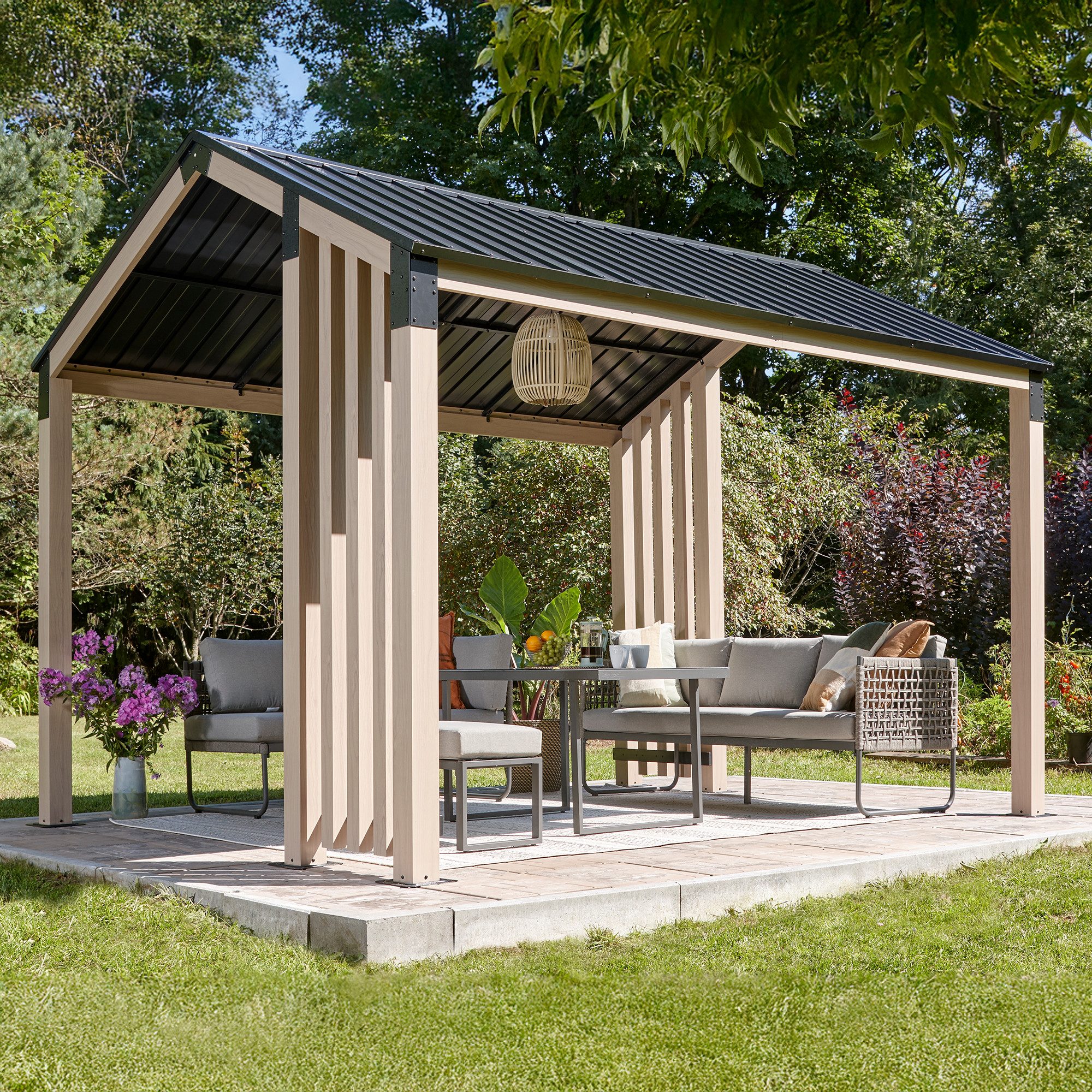 Sojag Pavillon Lito 1012 Natur, Massive Konstruktion aus Aluminium