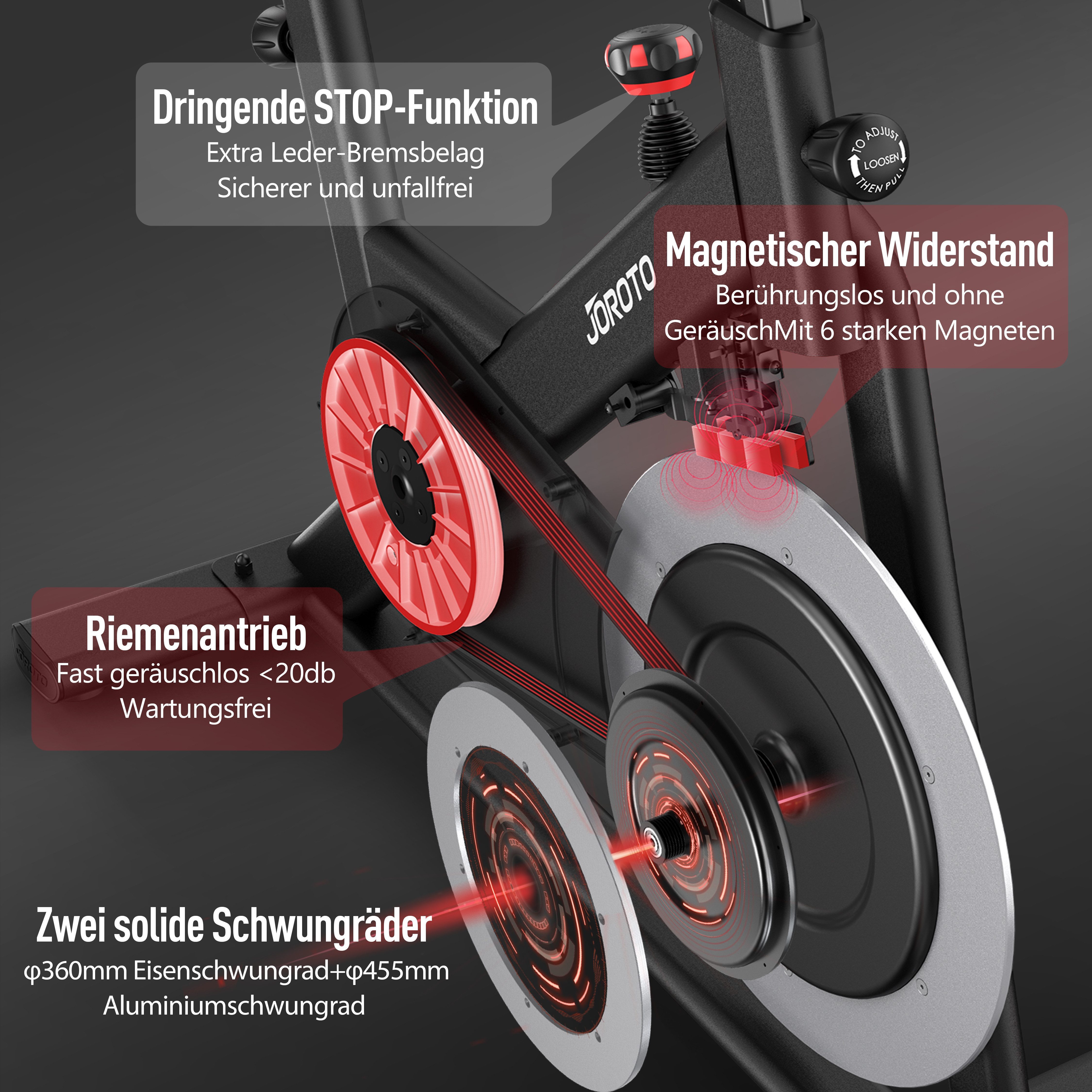 JOROTO Speedbike X4S Bluetooth Heimtrainer Fahrrad, Indoor Cycling Bike mit Lesbarem Magnetwiderstand -160KG Belastbar