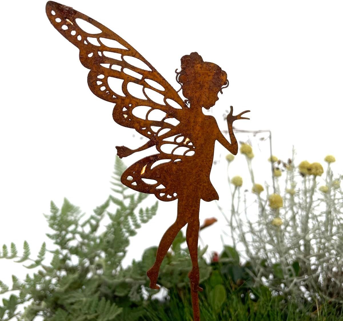 LB H&F Lilienburg Dekofigur 2er SET Elfe Fee Rostdeko Gartenstecker Dekofig günstig online kaufen