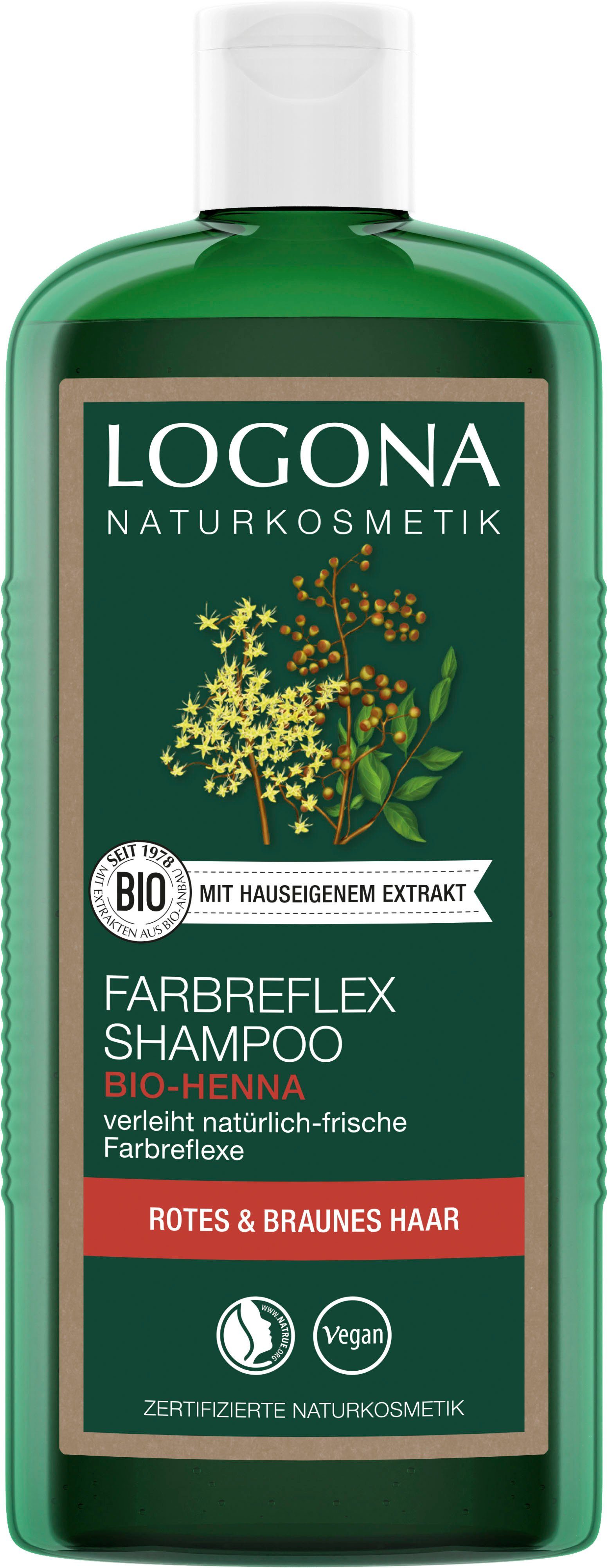 LOGONA Haarshampoo Logona Farbreflex Shampoo Rot-Braun Henna | Haarshampoos