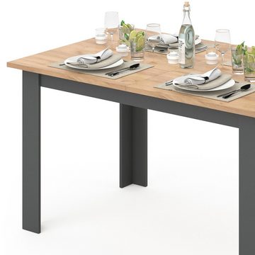 Vicco Esstisch Esszimmertisch Küchentisch KARLOS 140cm Anthrazit / Goldkraft