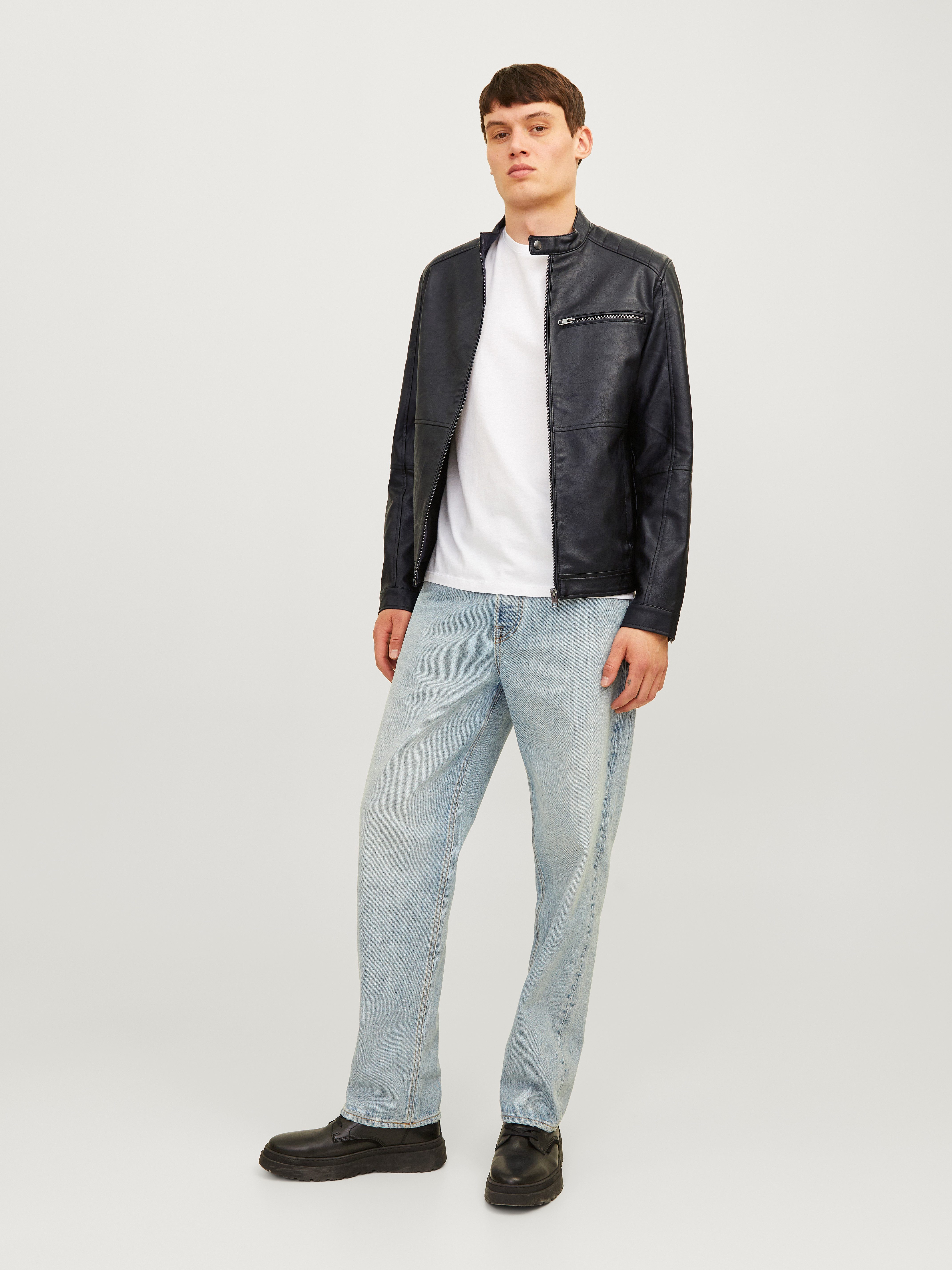 Jack & Jones Lederimitatjacke JJEDYLAN PU BIKER JACKET NOOS