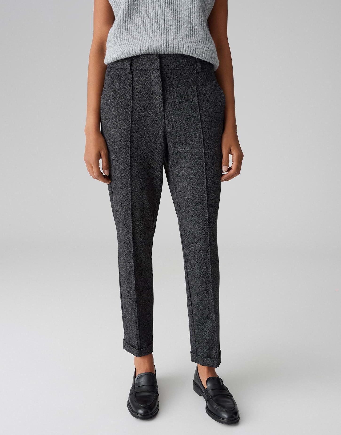 OPUS Stoffhose MELINA ICONIC mit Komfortbund Mid Rise, Regular, Fischgrat M günstig online kaufen