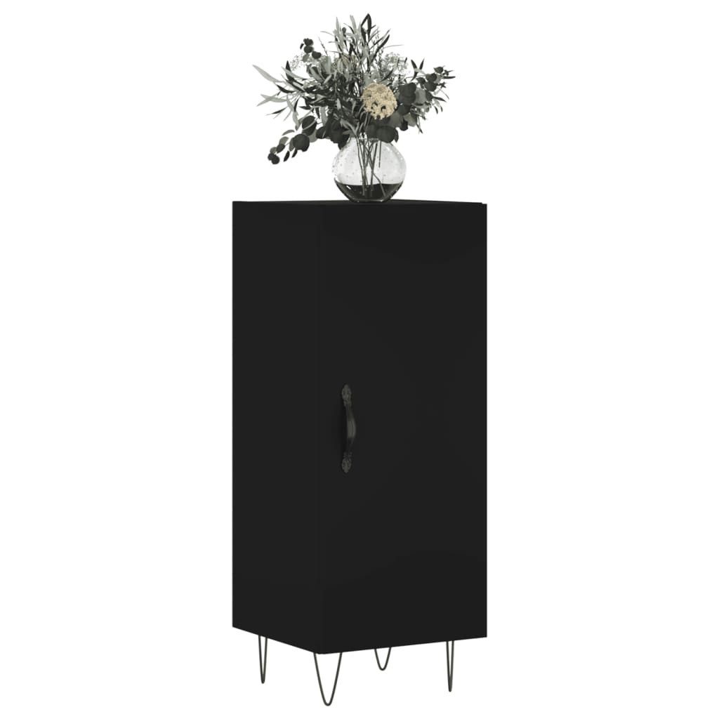 vidaXL Sideboard Sideboard Schwarz 34,5x34x90 cm Holzwerkstoff (1 St)