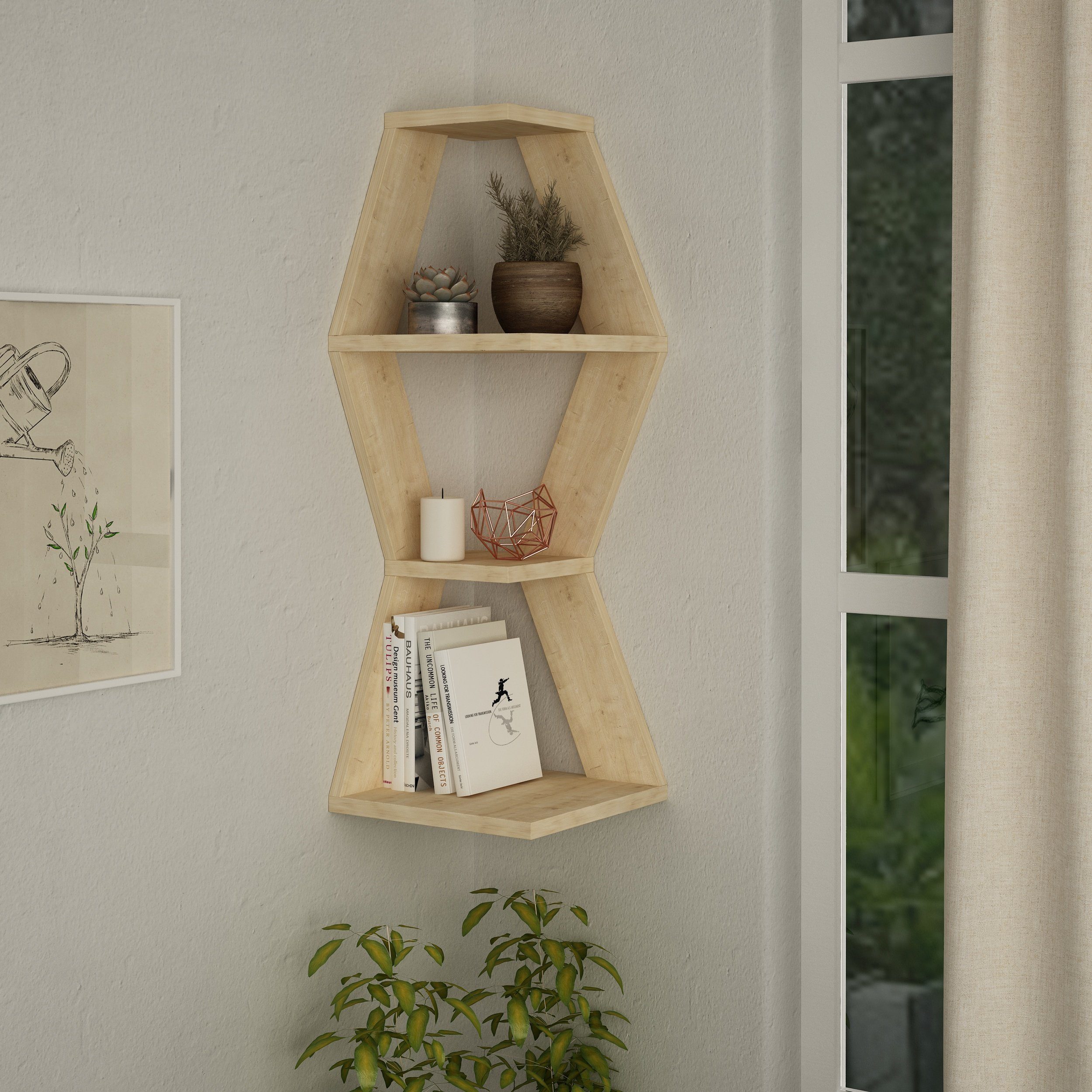 Decortie Eckregal Sablor, Modernes Eck-Wandregal, 30 günstig online kaufen