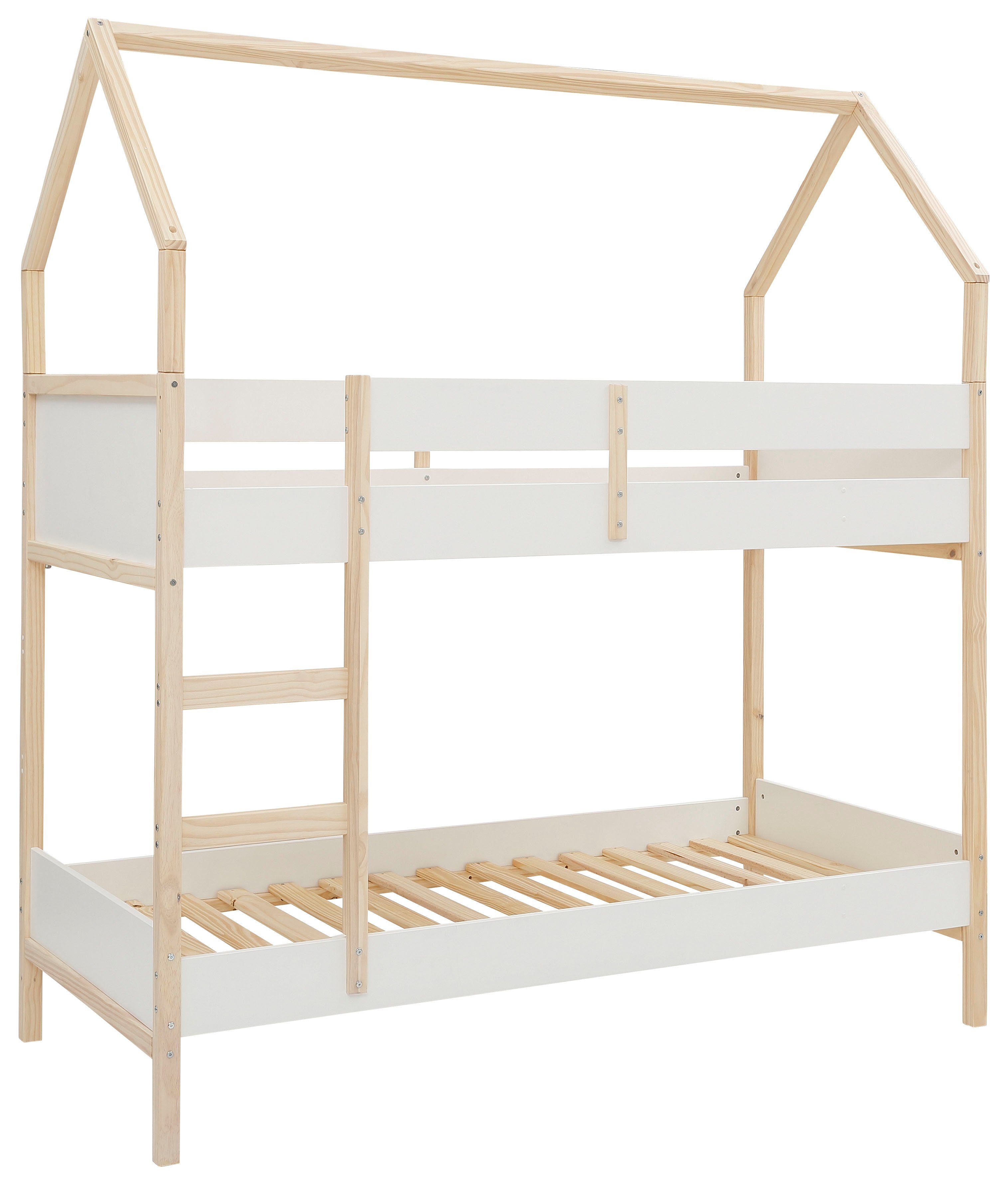 OTTO home Etagenbett Janne, aus schönem massivem Kiefernholz, Etagenbett, Liegefläche 90x200 cm – Bild 2 von 5