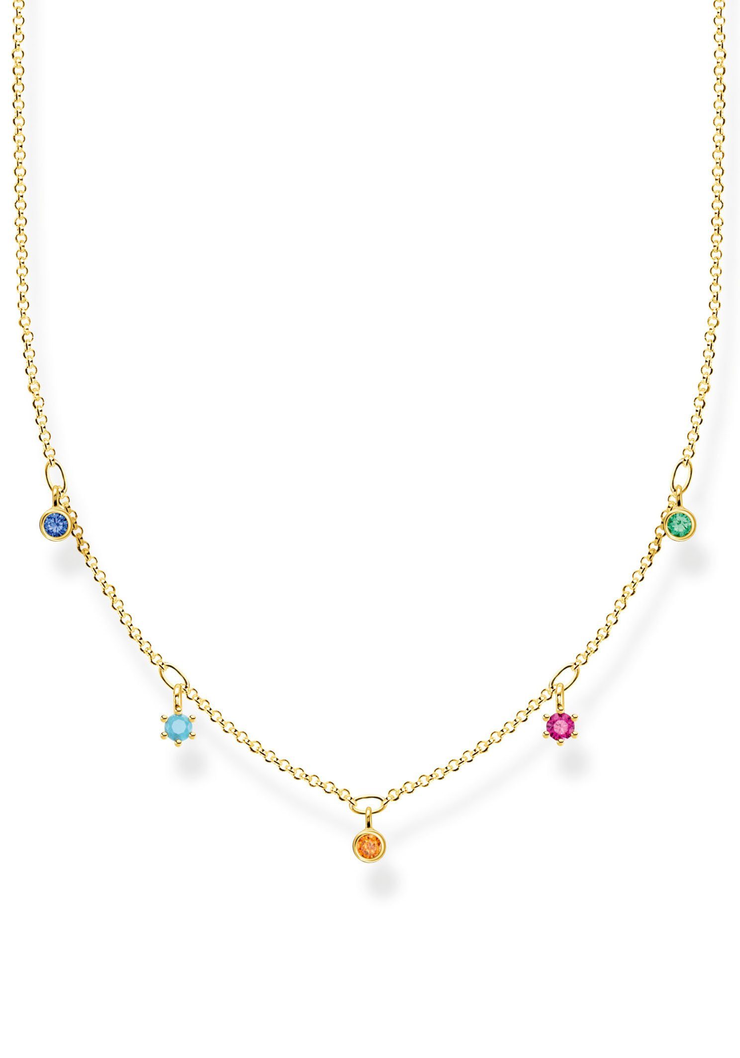 THOMAS SABO Goldkette, mit Glas-Keramik Stein, Korund (synth), Zirkonia (synth)