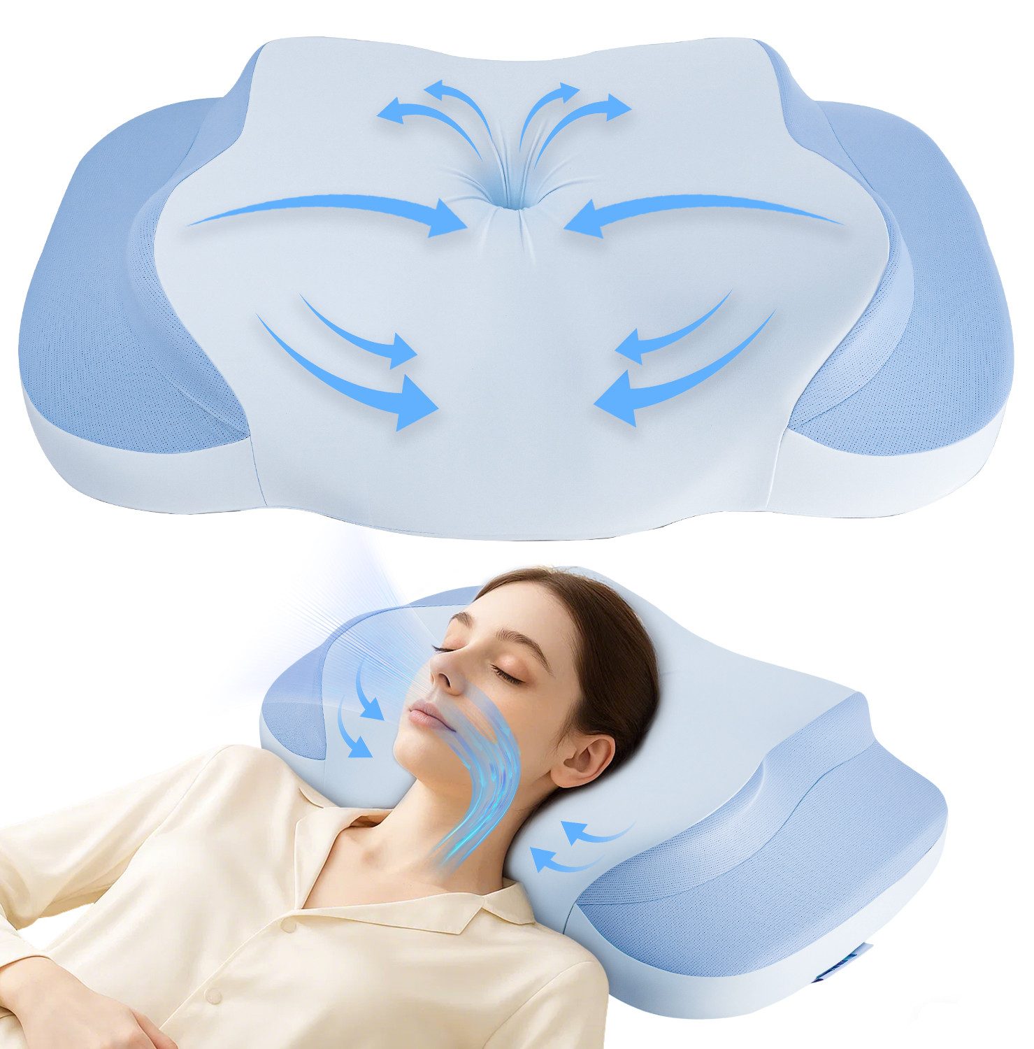 Kopfkissen Nackenkissen, Memory Foam Kissen, Ergonomisches Nackenschmerzen Pillow