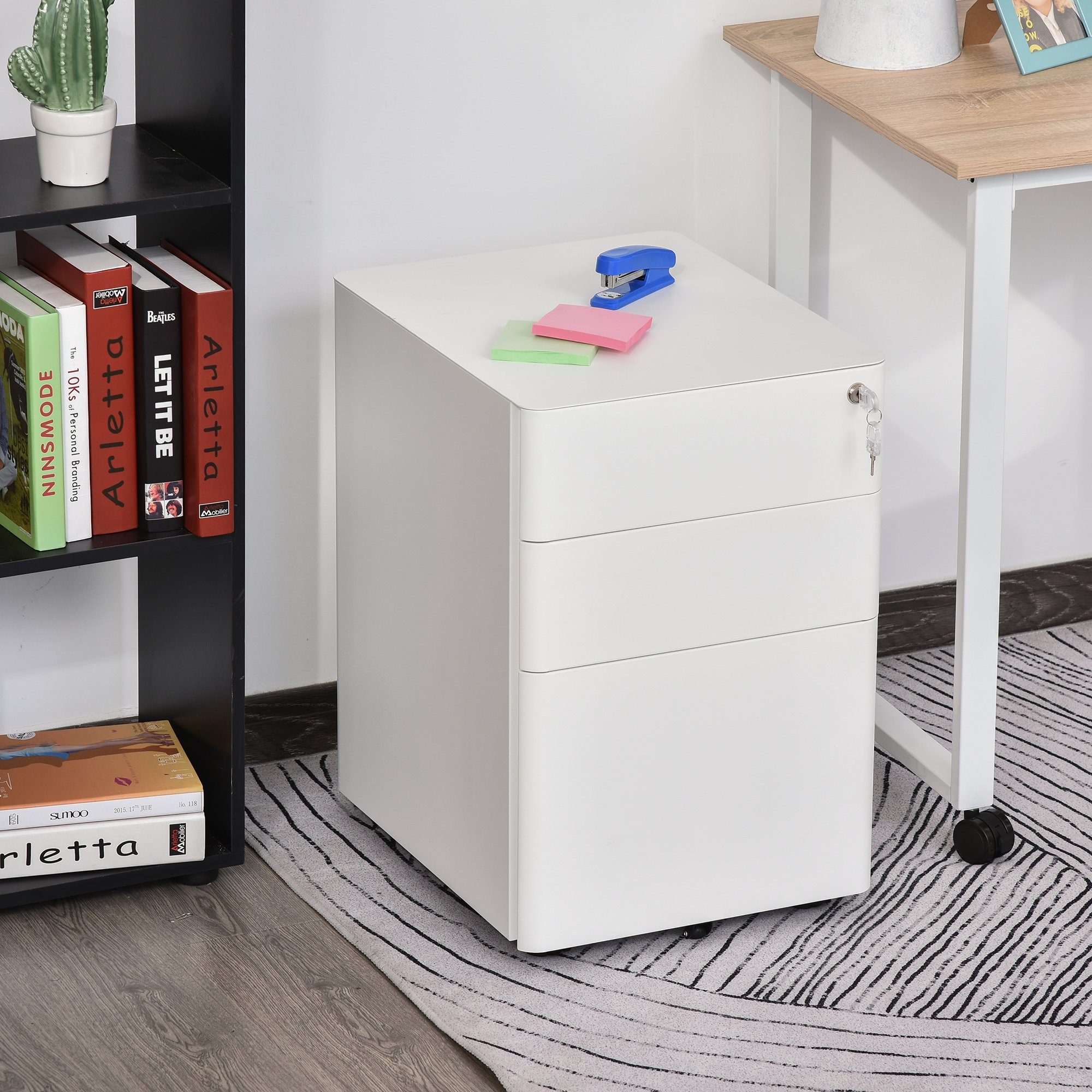 Vinsetto Rollcontainer mobiler Aktenschrank mit 3 günstig online kaufen