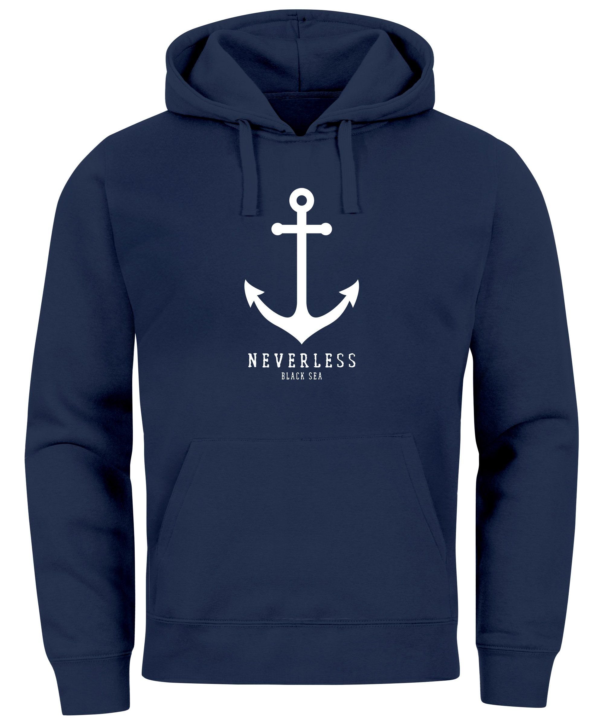 Neverless Hoodie Hoodie Herren Anker Nautical günstig online kaufen
