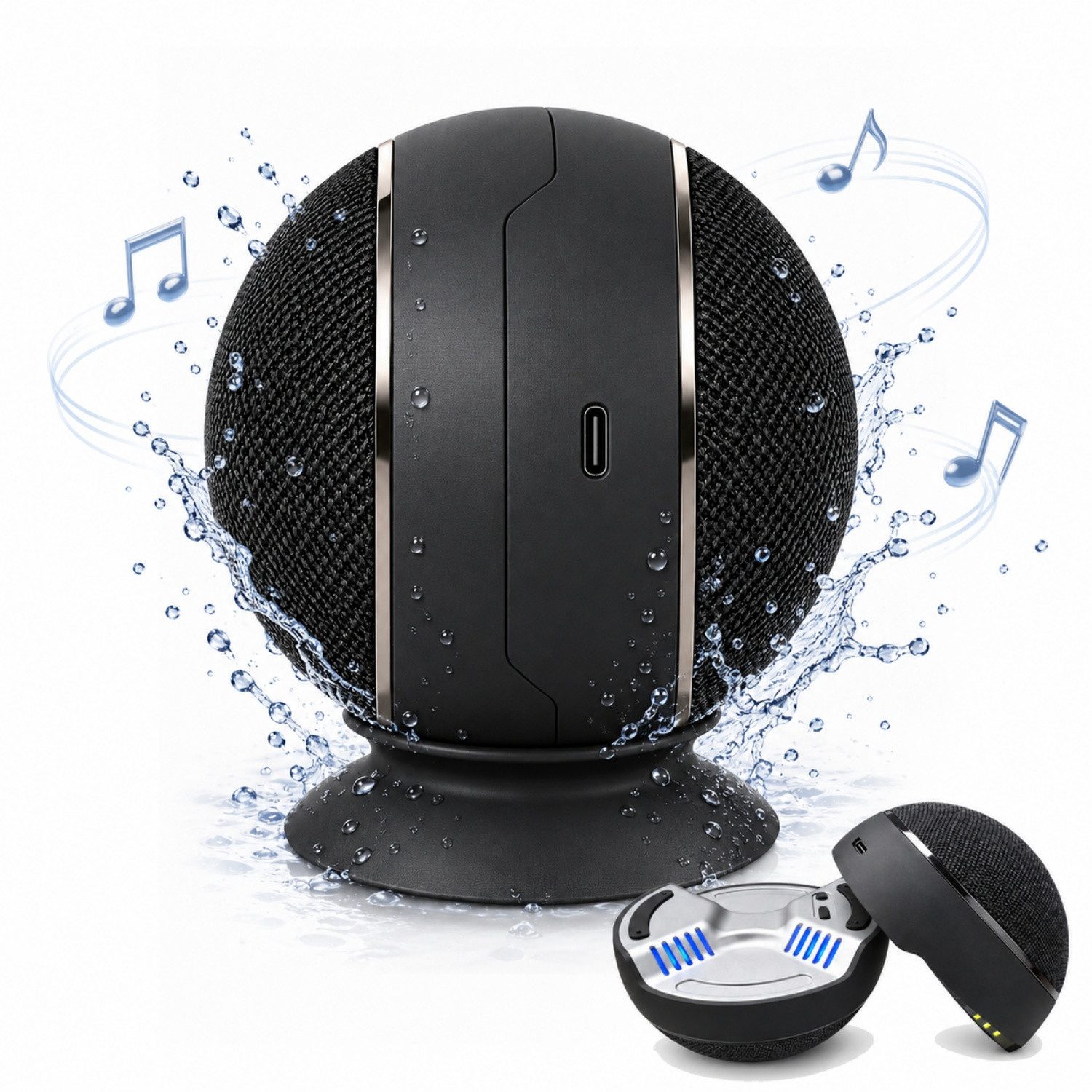 ANYSUN Kabelloser Mini Bluetooth-Lautsprecher, tragbar, leicht, kompakt, Bluetooth-Lautsprecher 2.0 Kanal (Bluetooth, 3 W, Bluetooth 6,0,TWS-Stereo,Outdoor Lautsprecher Klein für Party Desktop)