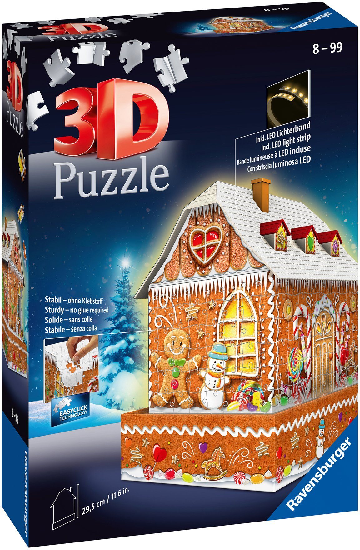 Ravensburger 3D-Puzzle Lebkuchenhaus bei Nacht, 216 Puzzleteile, inkl. LED- günstig online kaufen
