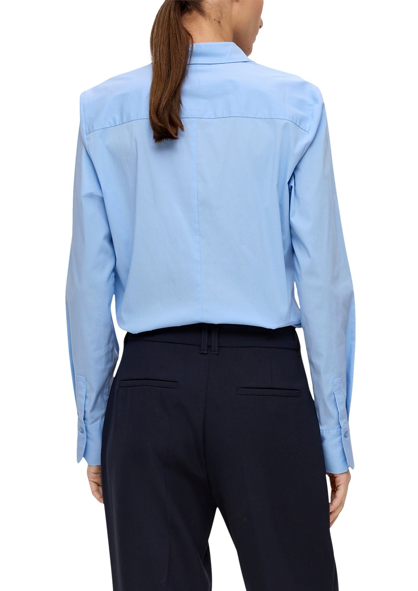 blue BLACK s.Oliver Knopfleiste mit Klassische LABEL verdeckter Bluse