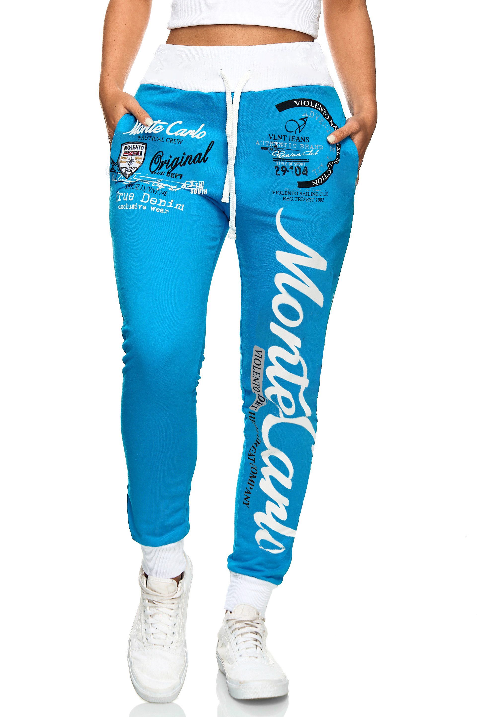 L.gonline Jogginghose Damen Jogginghose, Freizeithose, Sporthose, Monte Carlo 592 (Sweatpants, 1-tlg) mit elastischem Bund