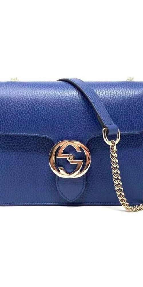 Handtasche Gucci Handtasche mit Metallriemen blau
